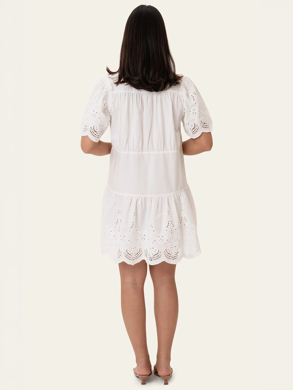BYIC Solveig Dress White Embroidery