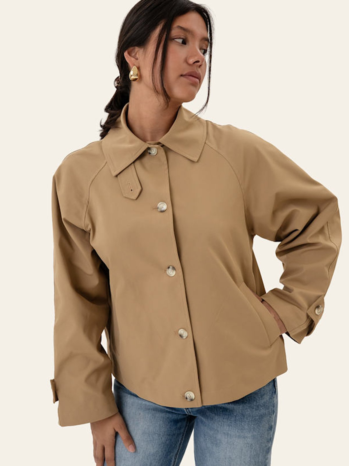 BYIC AvaIC Short Trenchcoat Camel