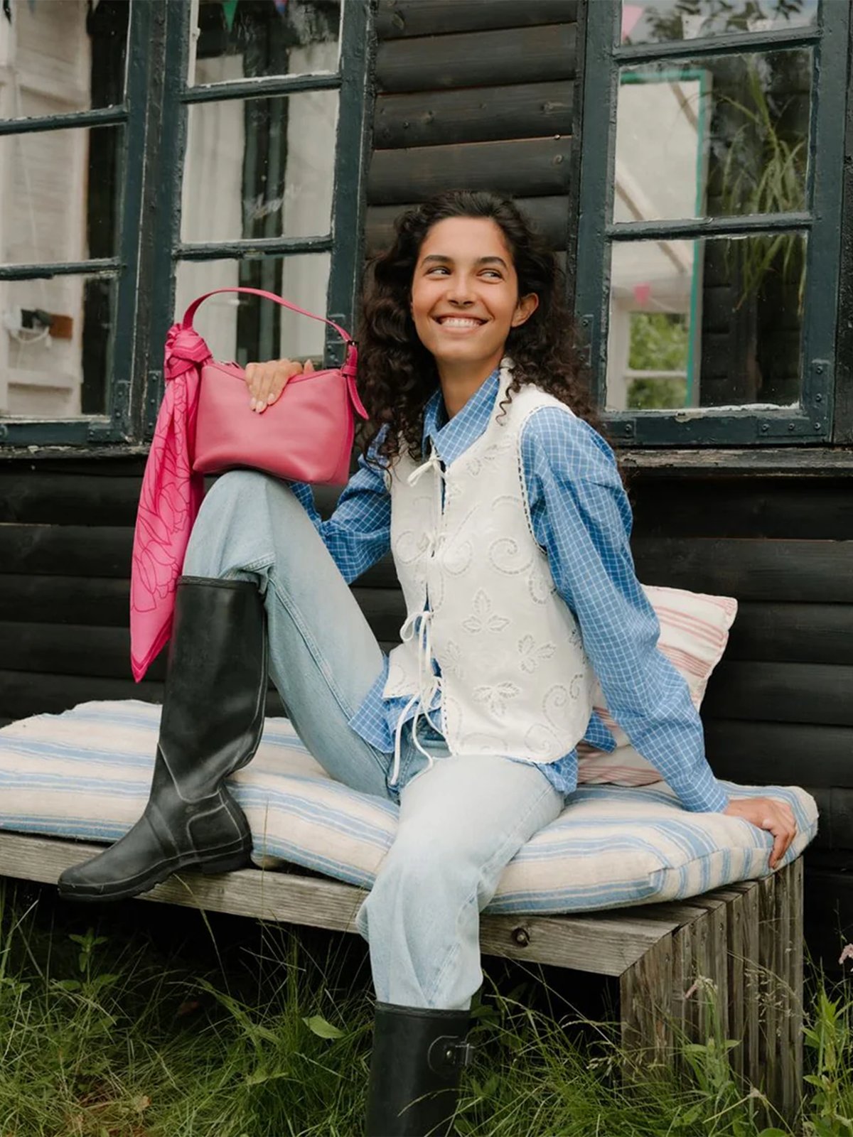 Becksöndergaard Stencia Tulip Sia Scarf Vivacious Pink