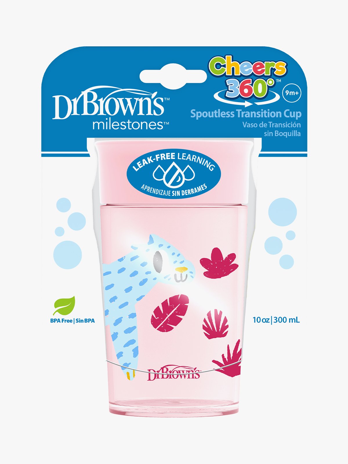 Dr Brown 360 Kopp Rosa 300ml Flerfarget