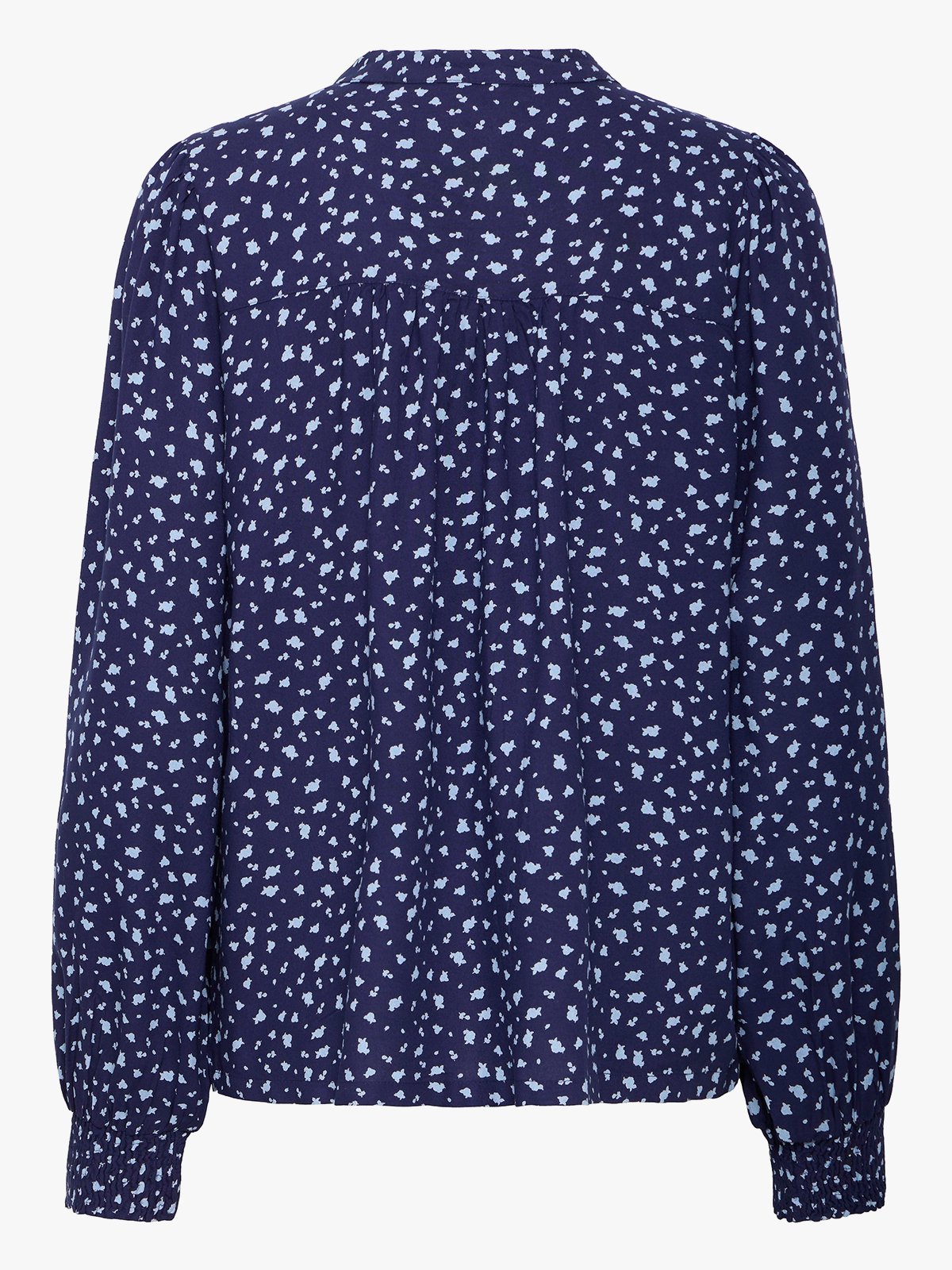 B.YOUNG Josa All Over Print Smock Blouse Small Blue Flower