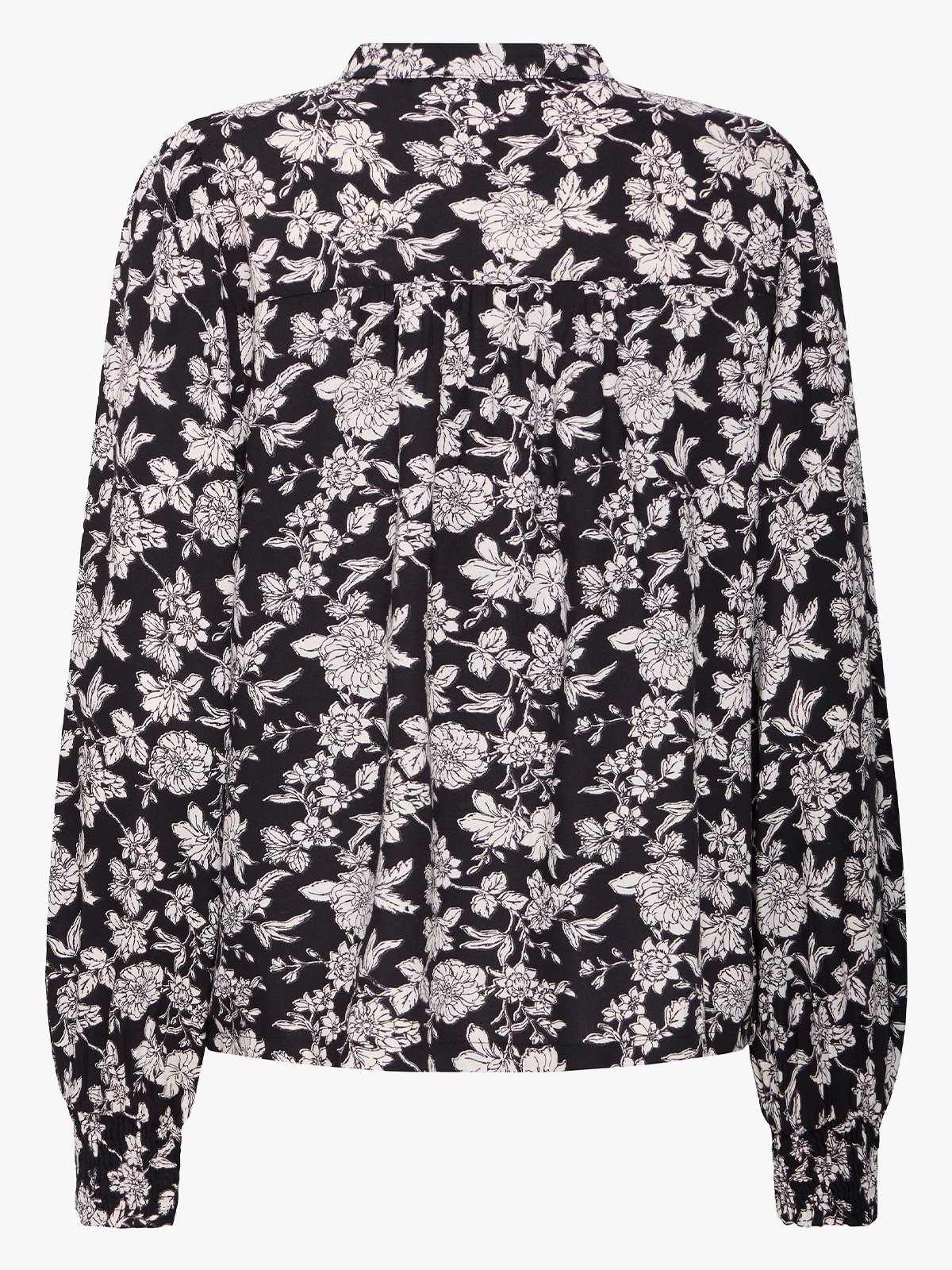 B.YOUNG Josa All Over Print Smock Blouse Black Birch Florals