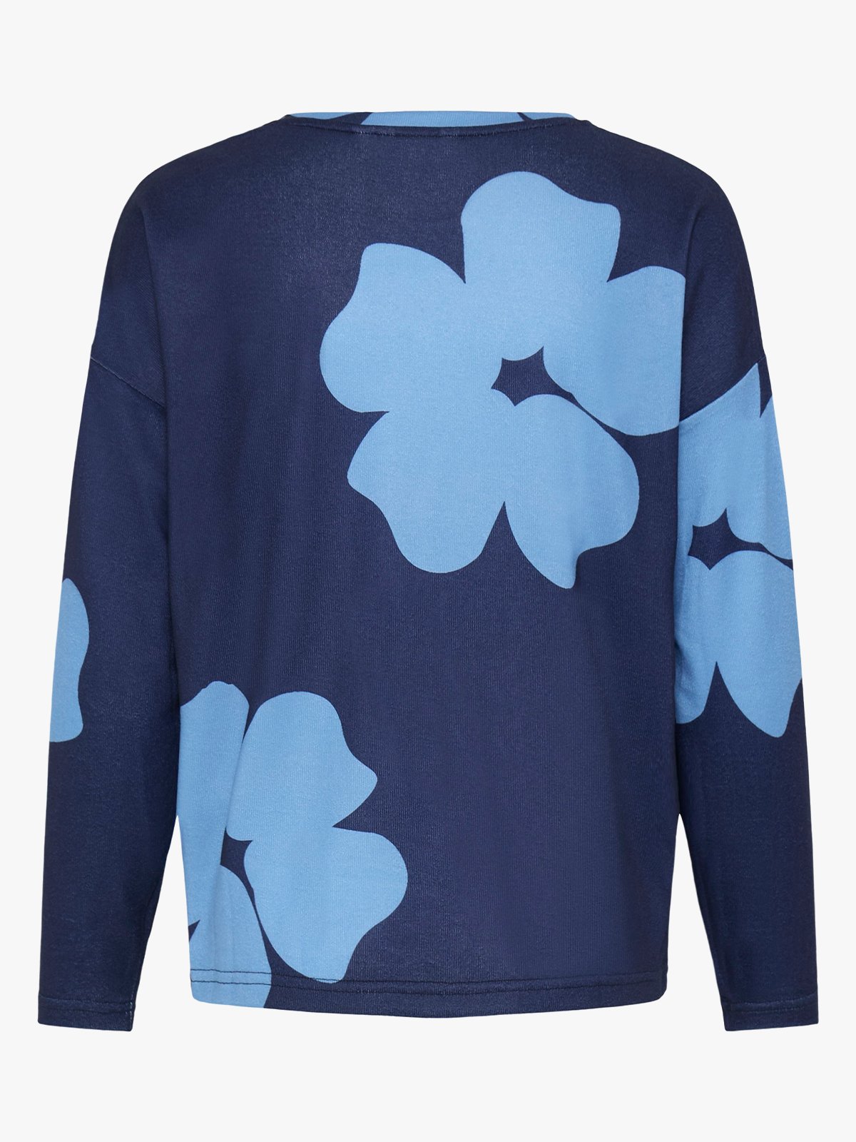 B.YOUNG Pieta All Over Print Top Big Flower Della Robbia Blue