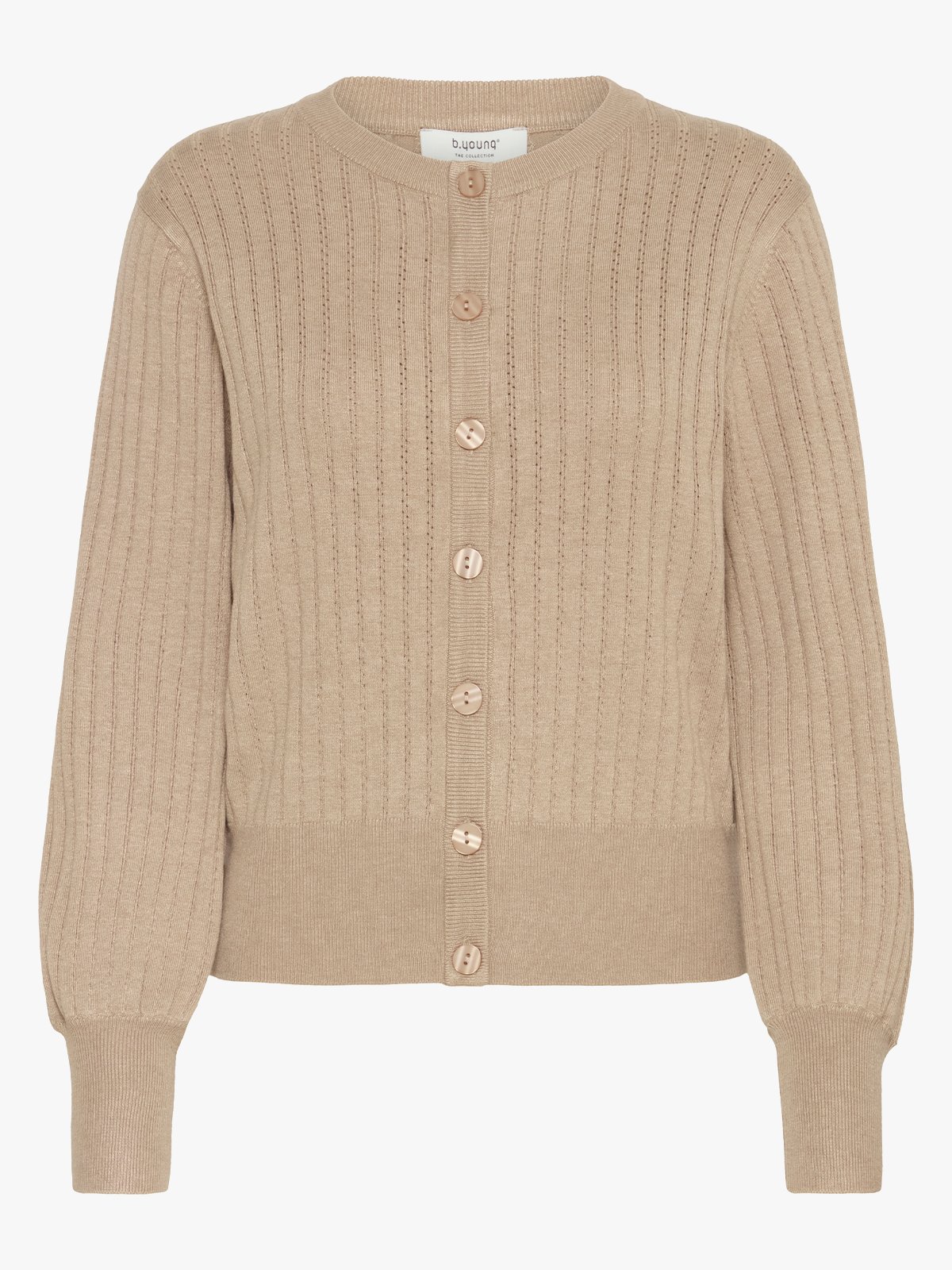 B.YOUNG Morla Pointelle Cardigan Humus Melange