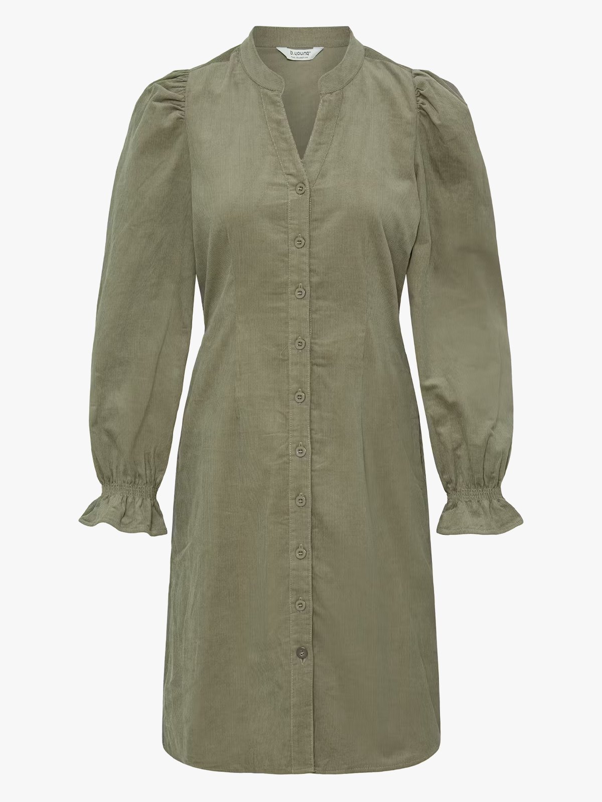 B.YOUNG Denord Vneck Dress Vetiver / Green
