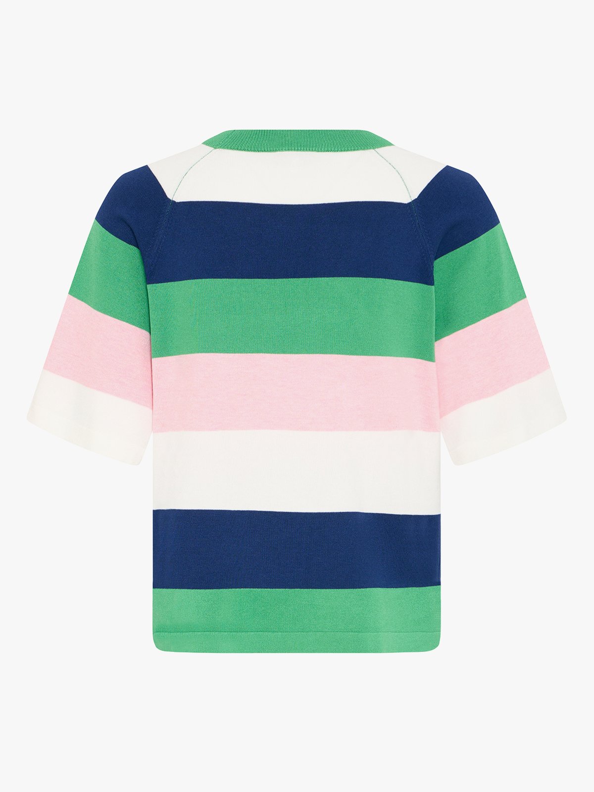 B.YOUNG Morla Short Sleeve Jumper 2 Parfait Pink Block Stripe