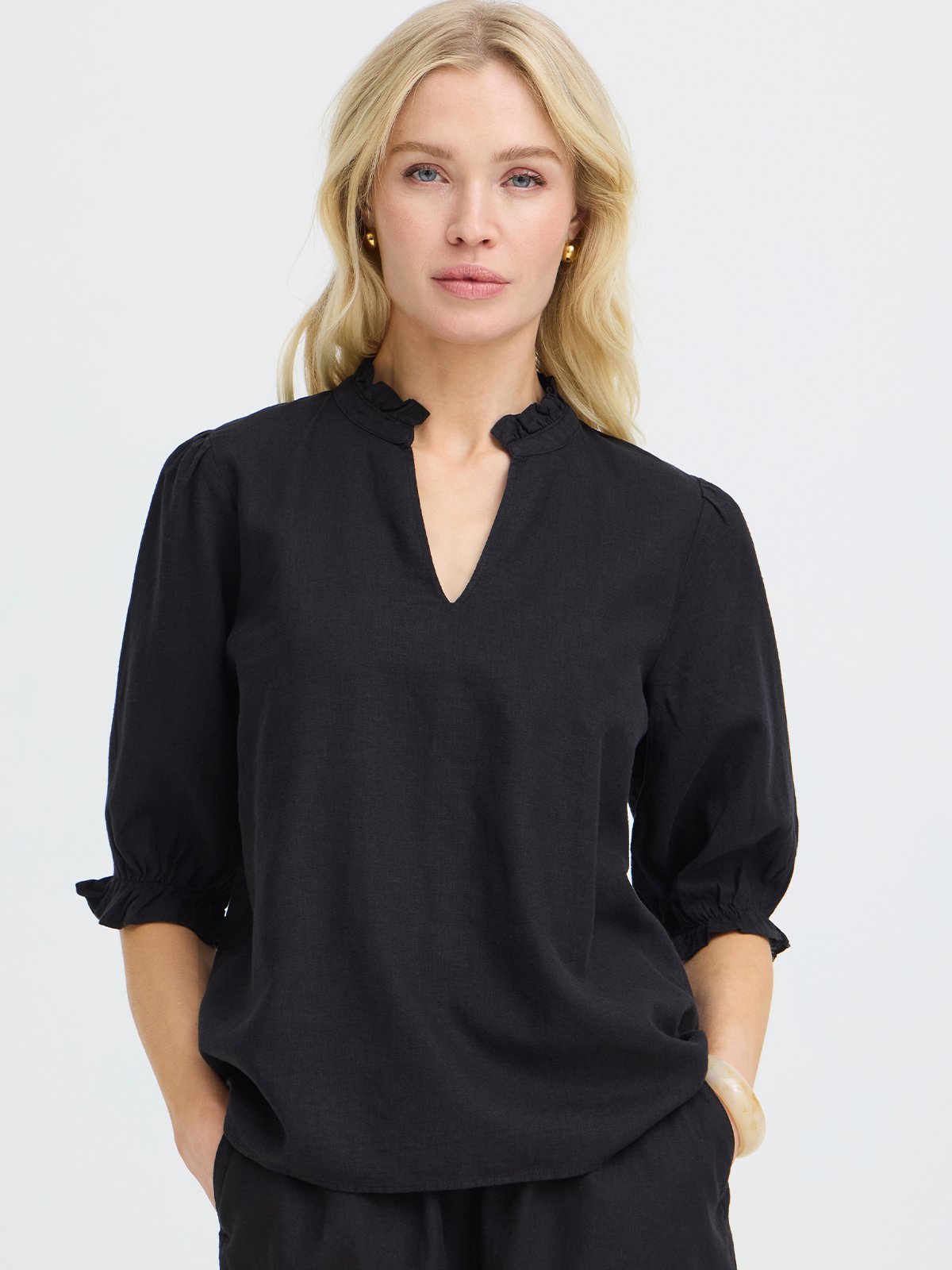 B.YOUNG Falakka Puff Blouse Black