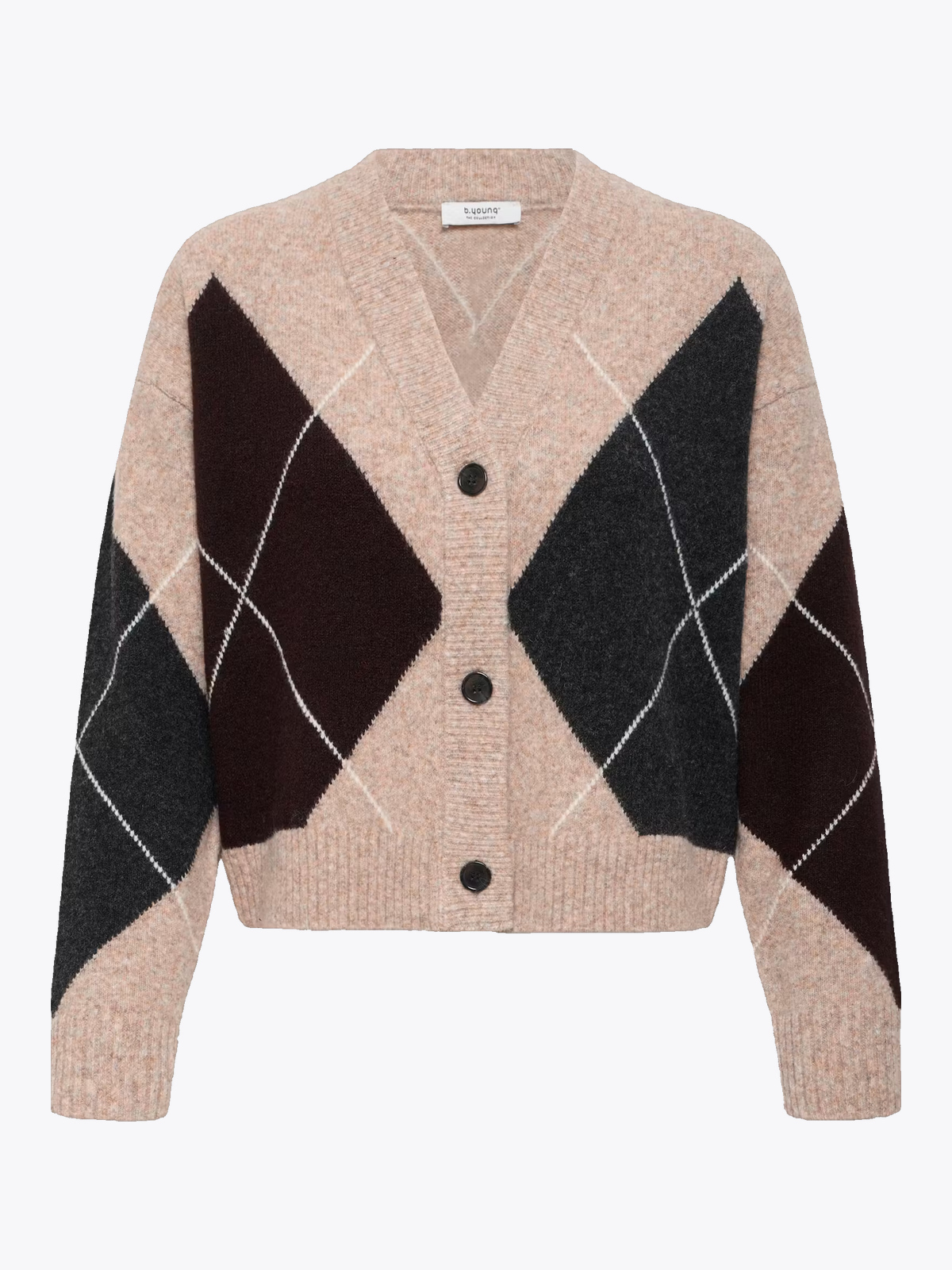 B.YOUNG Osmilla Cardigan Humus/Java/Dark Grey Argyle