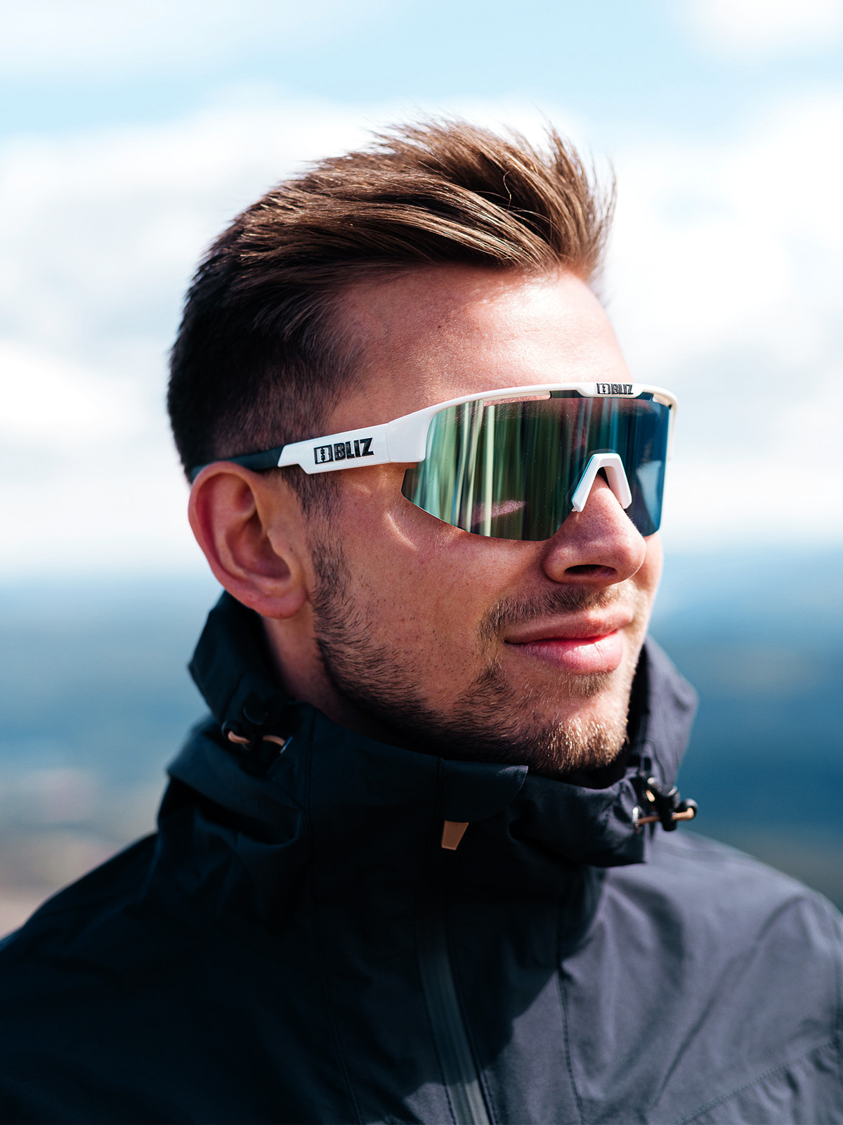 Bliz Active Matrix Smoke w blue multi/Shiny White