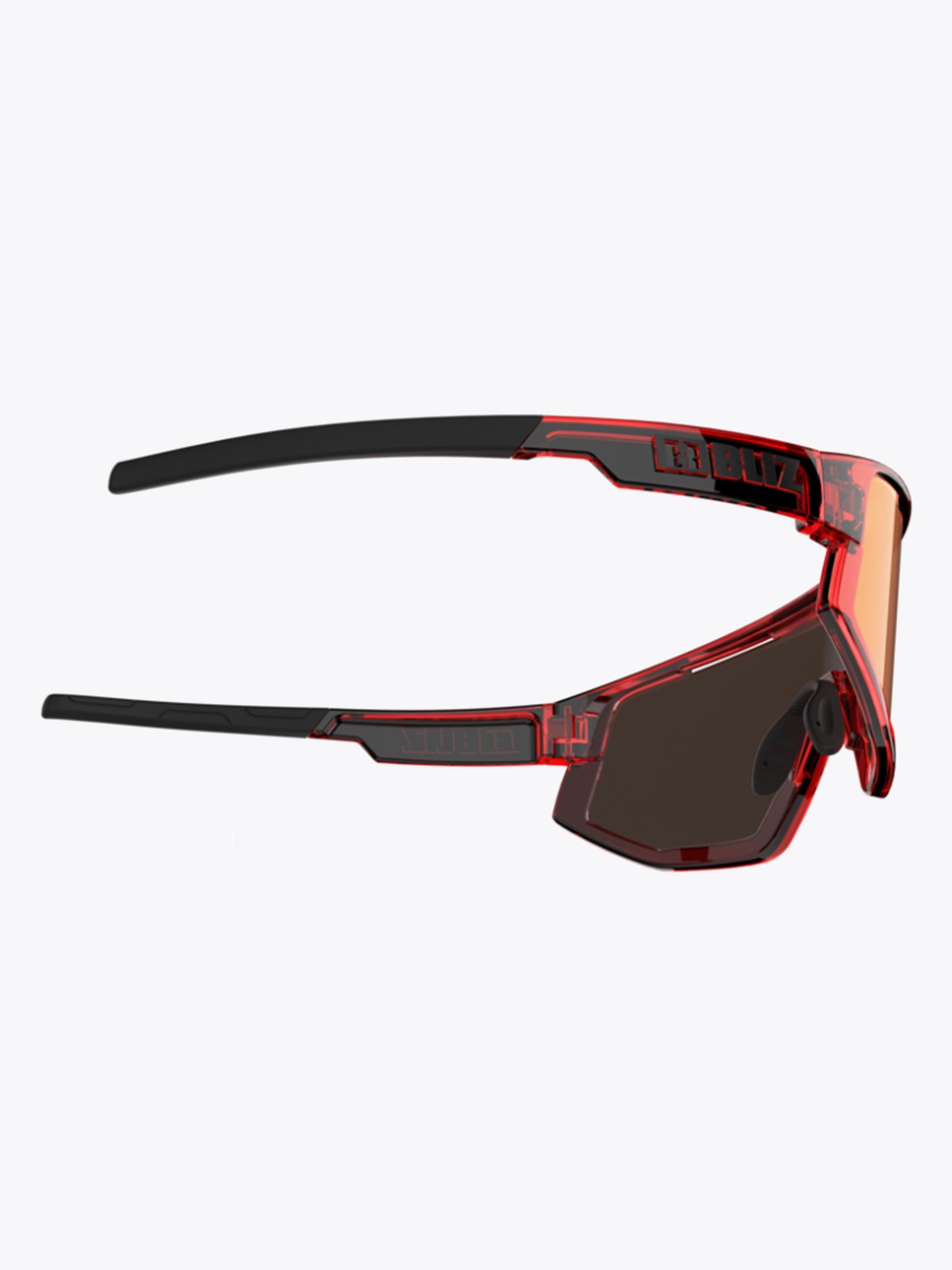 Bliz Fusion Ramme: Transparent Red / Glass: Brown Red