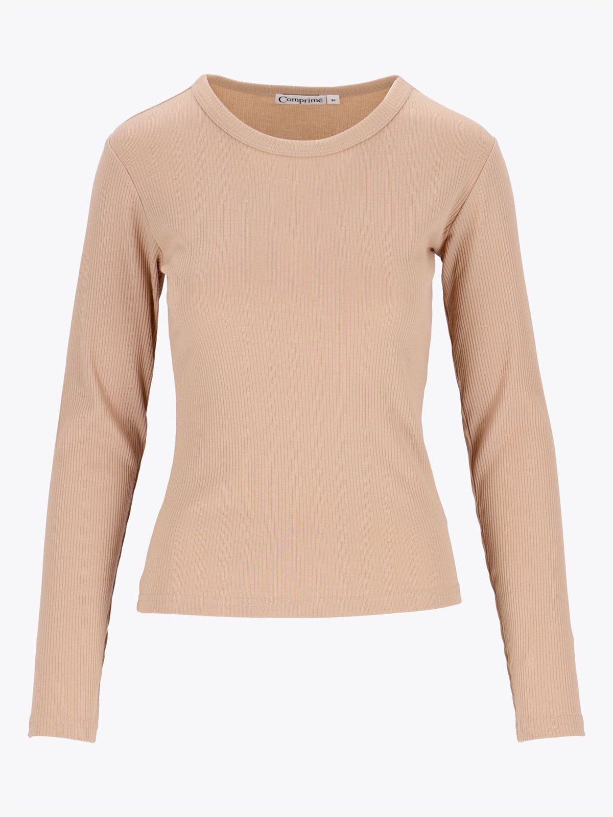 Comprimé Basic Rib Longsleeve Nude