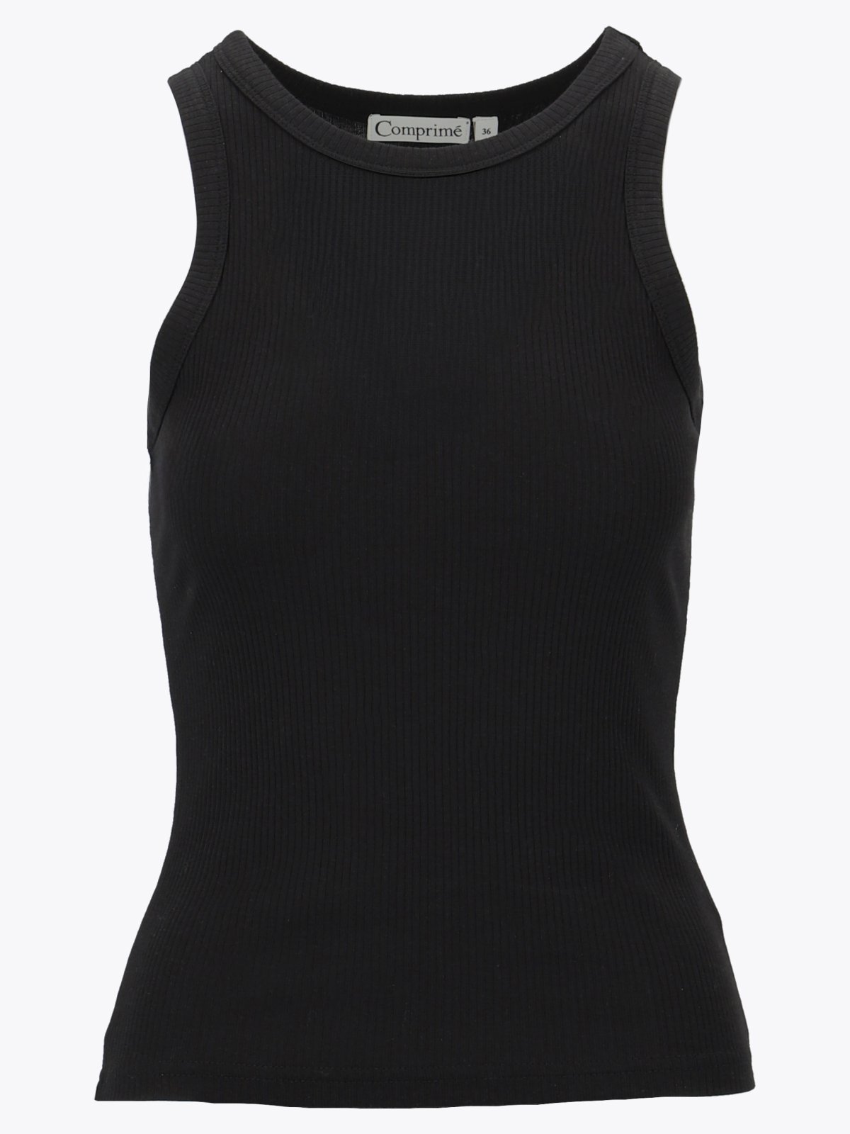 Comprimé Basic Rib Tank Top Black