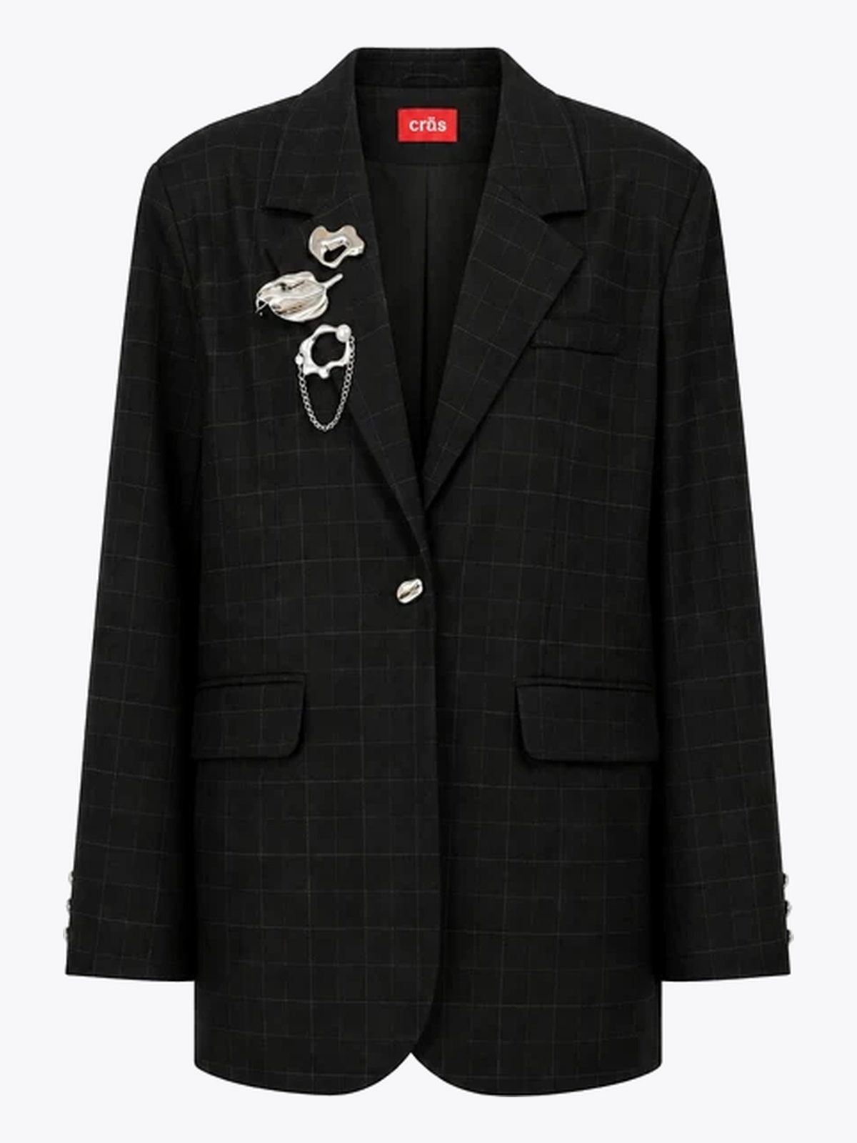 Cras Aisha Blazer Dark Grey Check