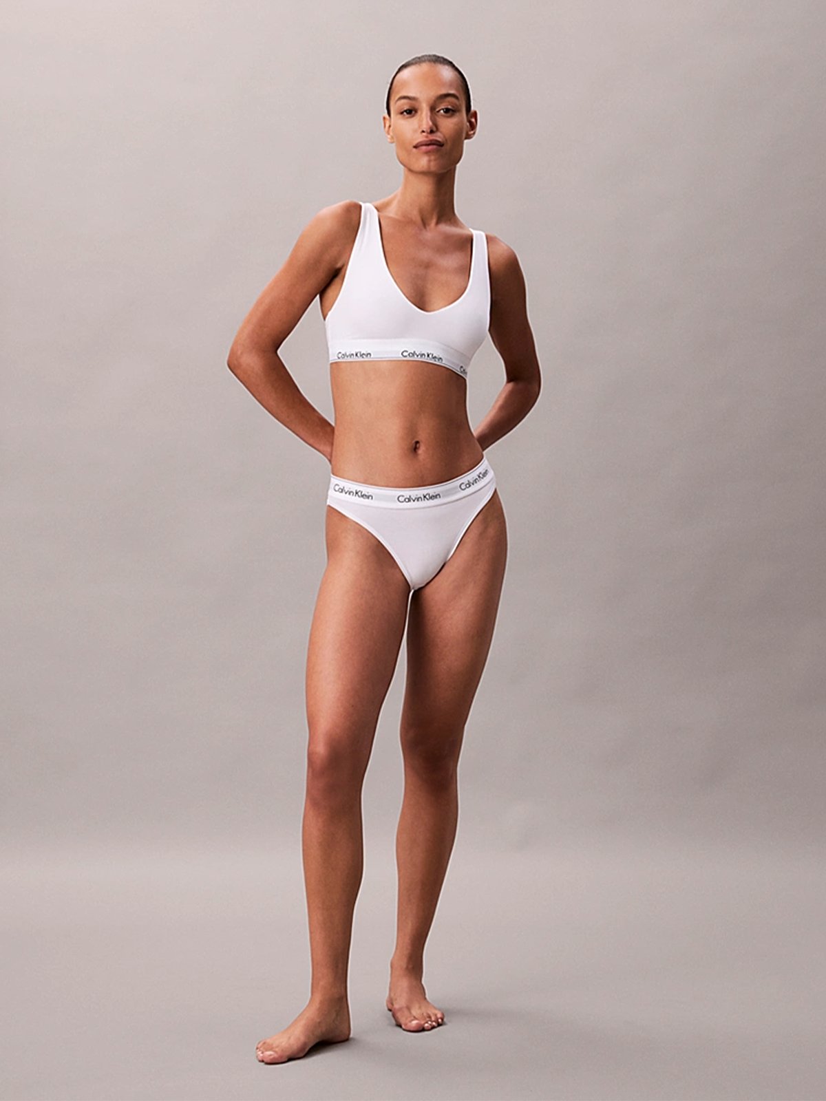 Calvin Klein High Leg Tanga White