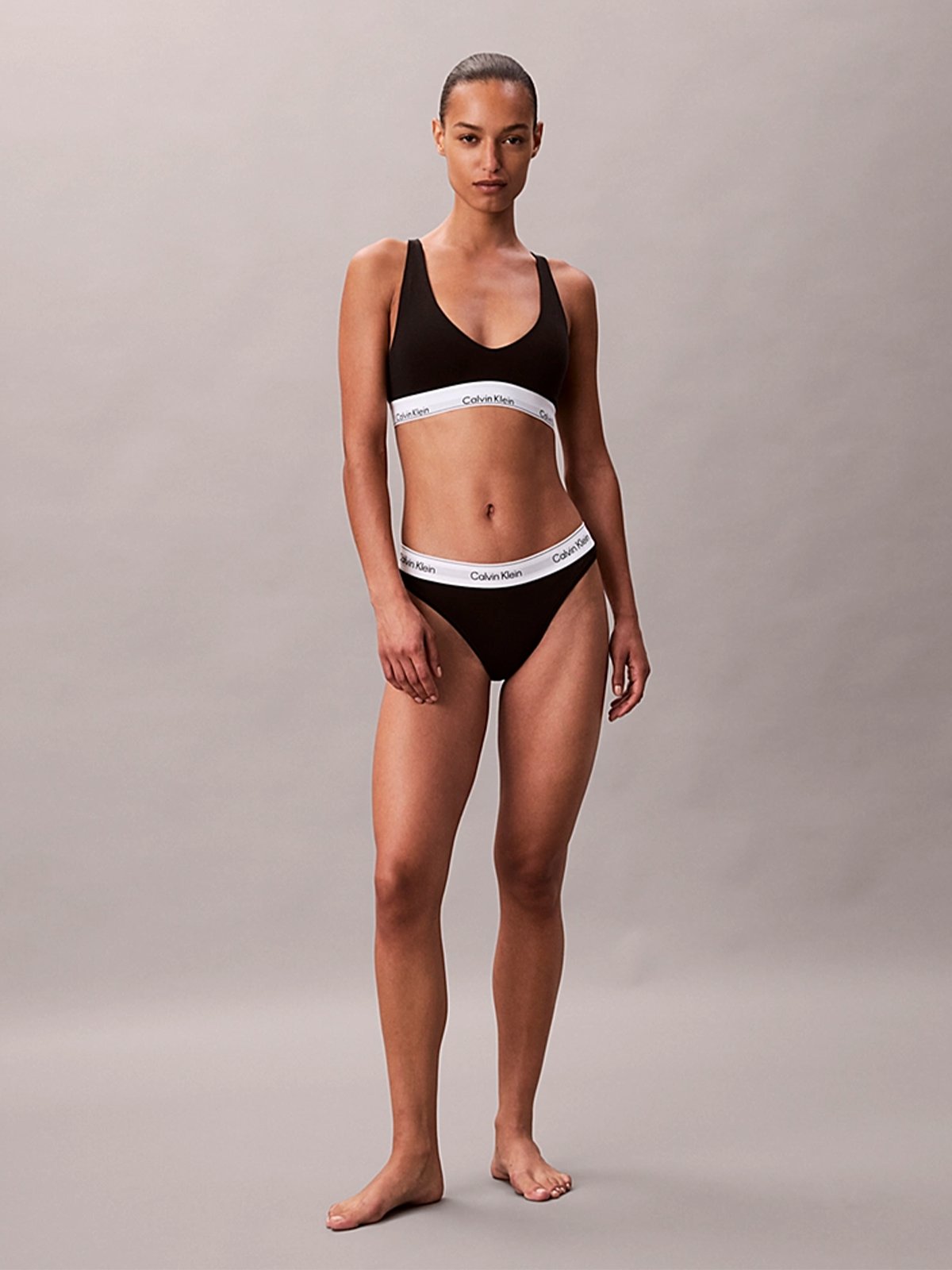 Calvin Klein High Leg Tanga Black