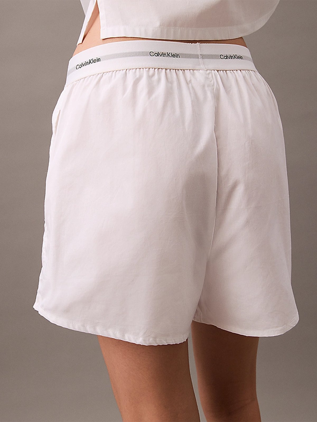 Calvin Klein Logo WB Poplin Shorts Classic White
