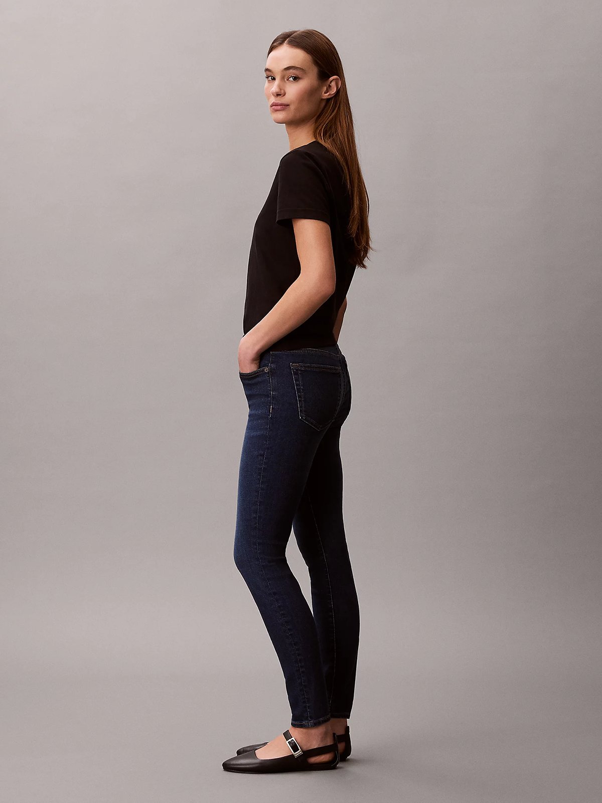 Calvin Klein Mid Rise Skinny Jeans Blue Orbit