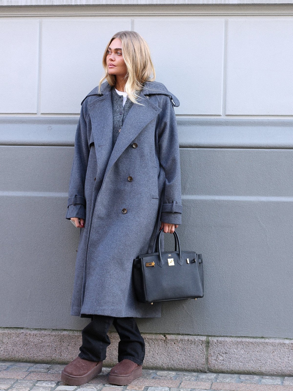 Clermonte Caia Wool Coat Dark Grey