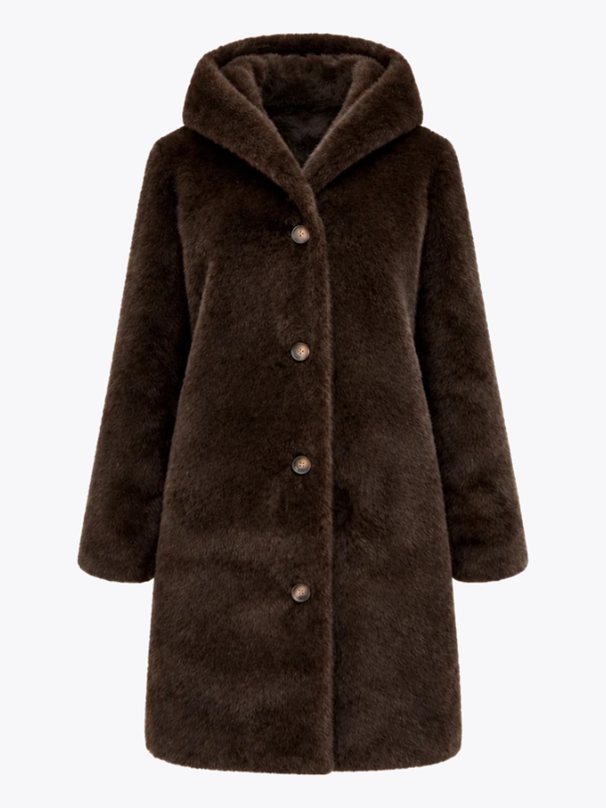 Clermonte Lydia Long Fake Fur Brun