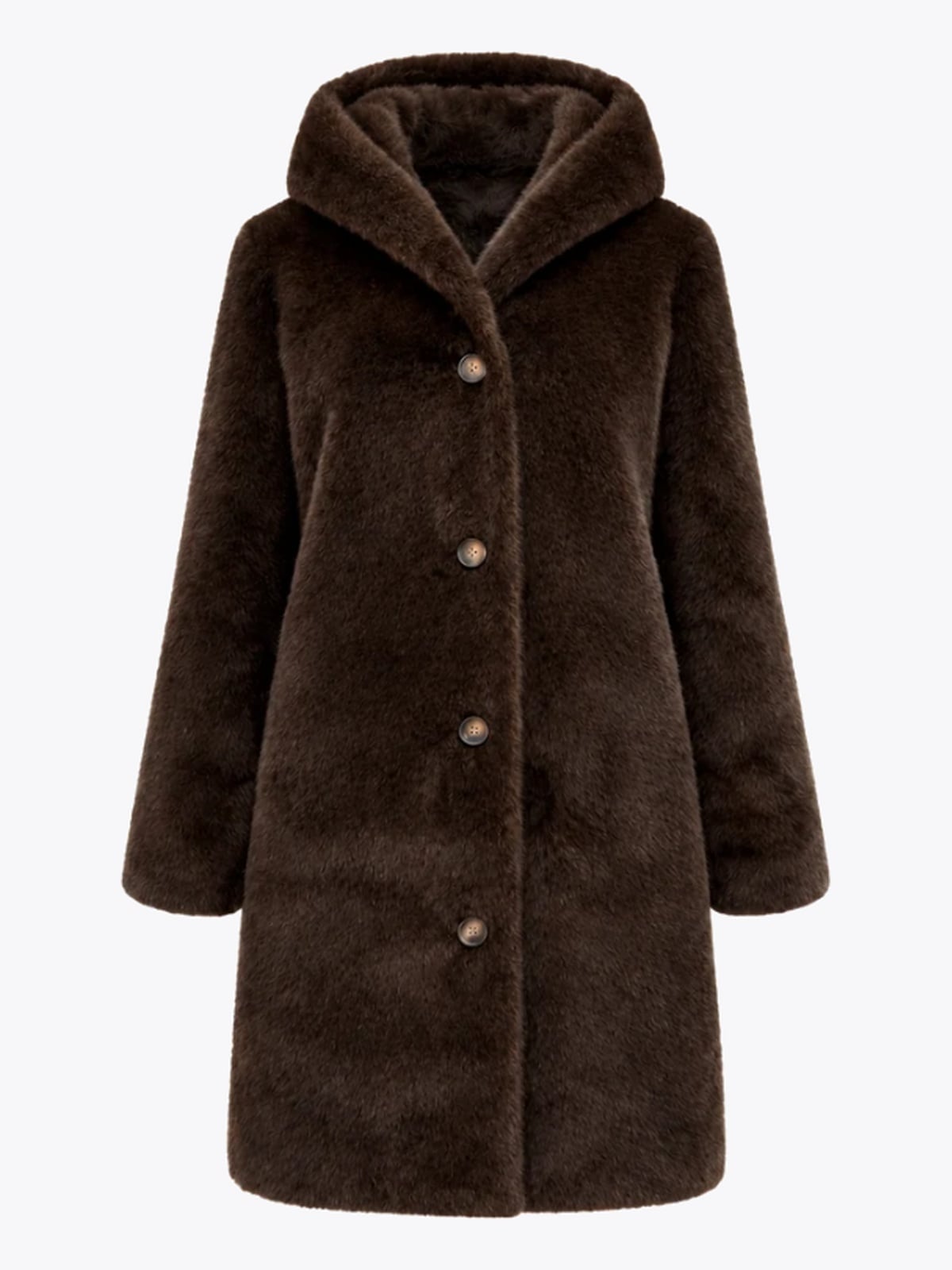 Clermonte Lydia Long Fake Fur Brun