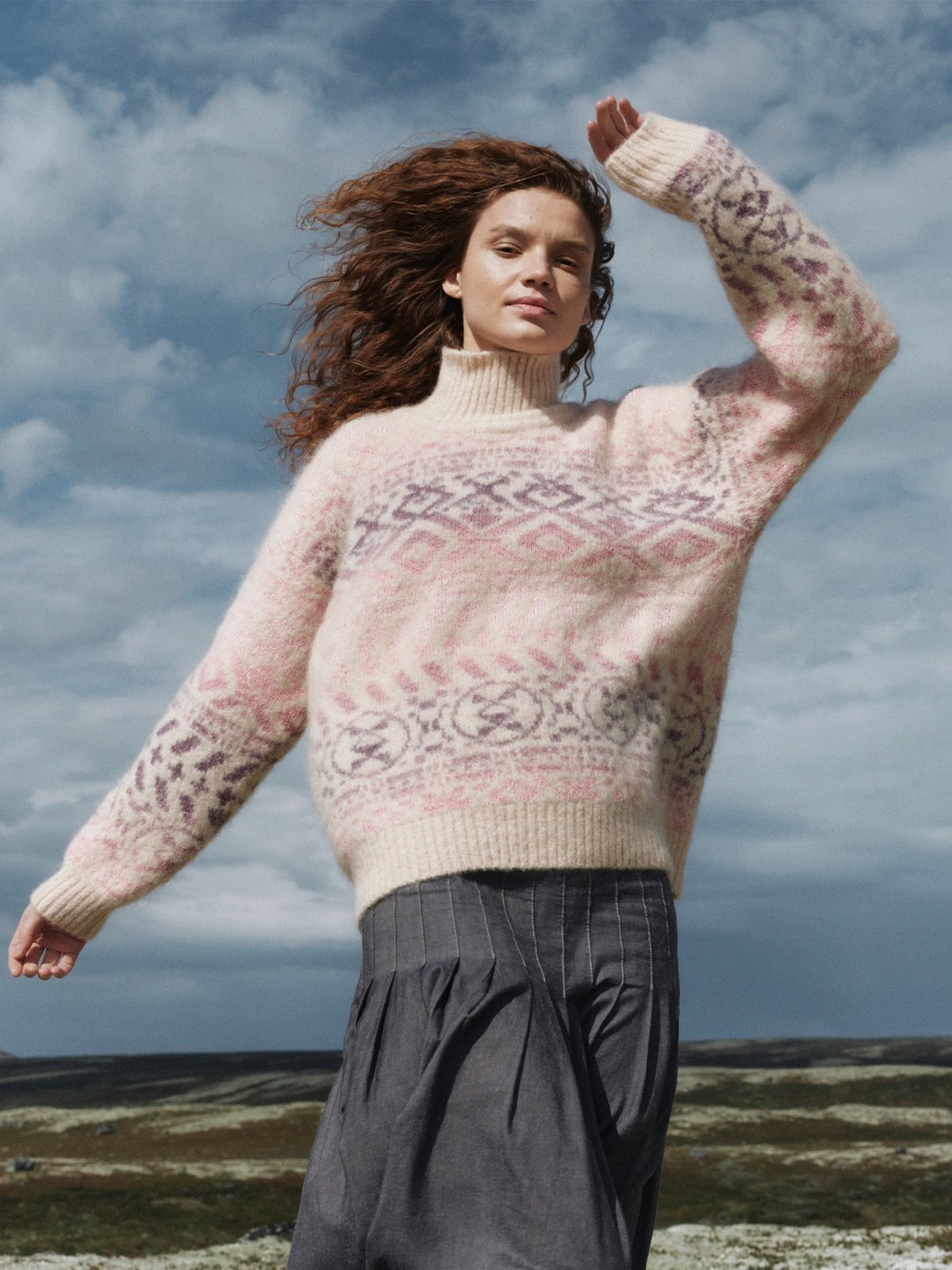 Dale Of Norway Highland Feminine Sweater Offwhite Pink Ombre