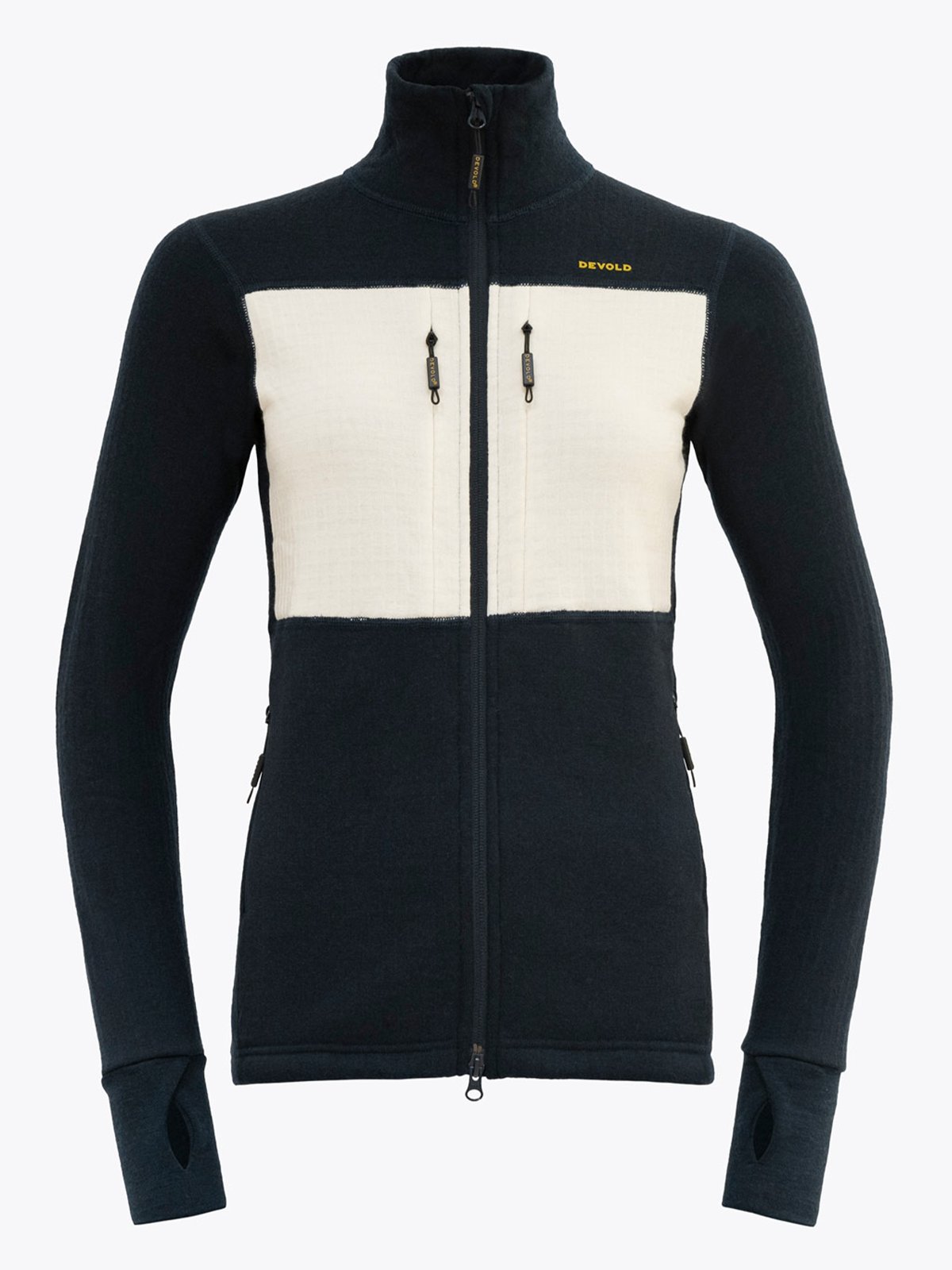 Devold Egga Grid Merino Jacket Woman Ink/Offwhite