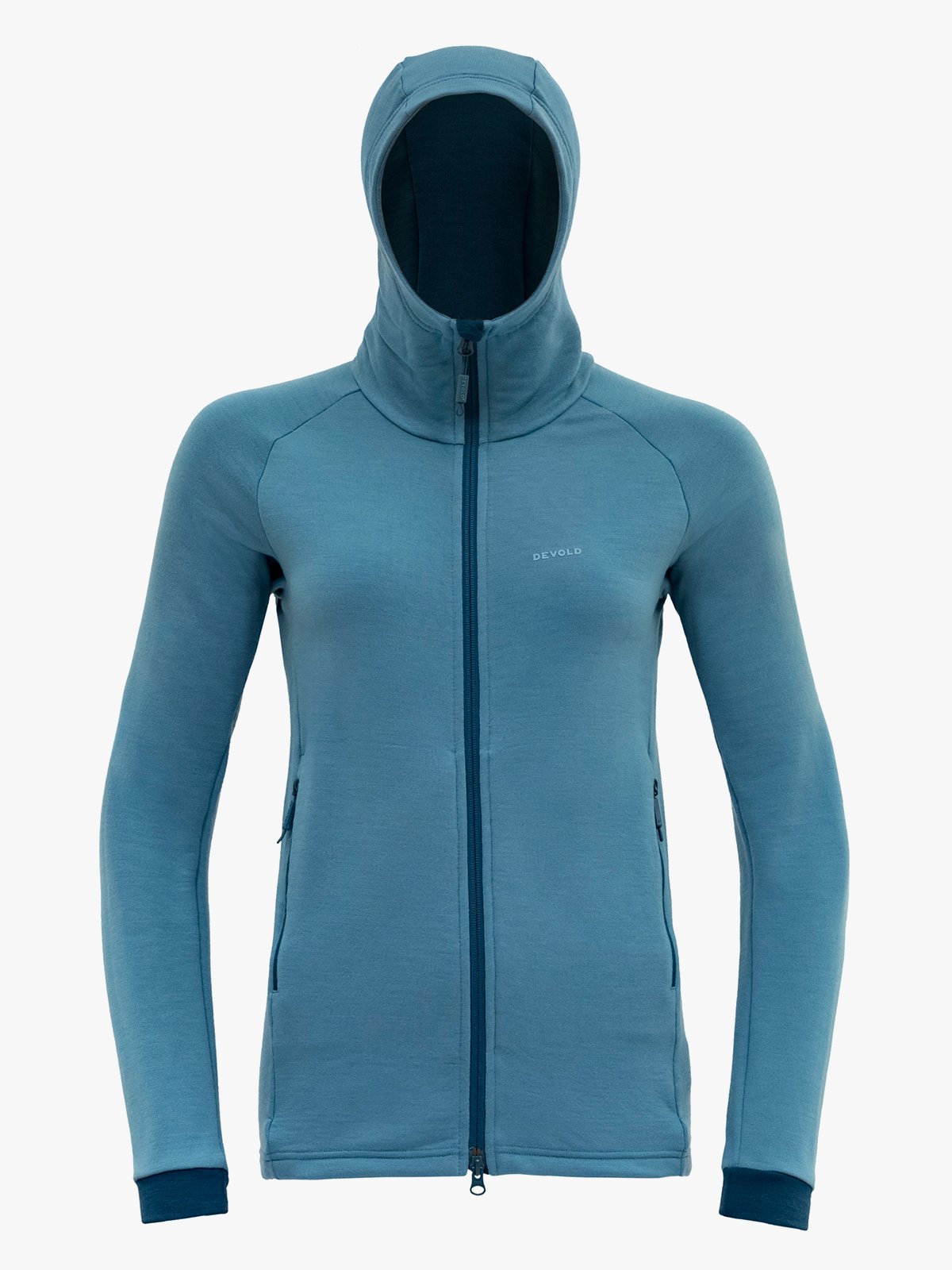 Devold Nibba Merino Jacket Hood Woman Blå