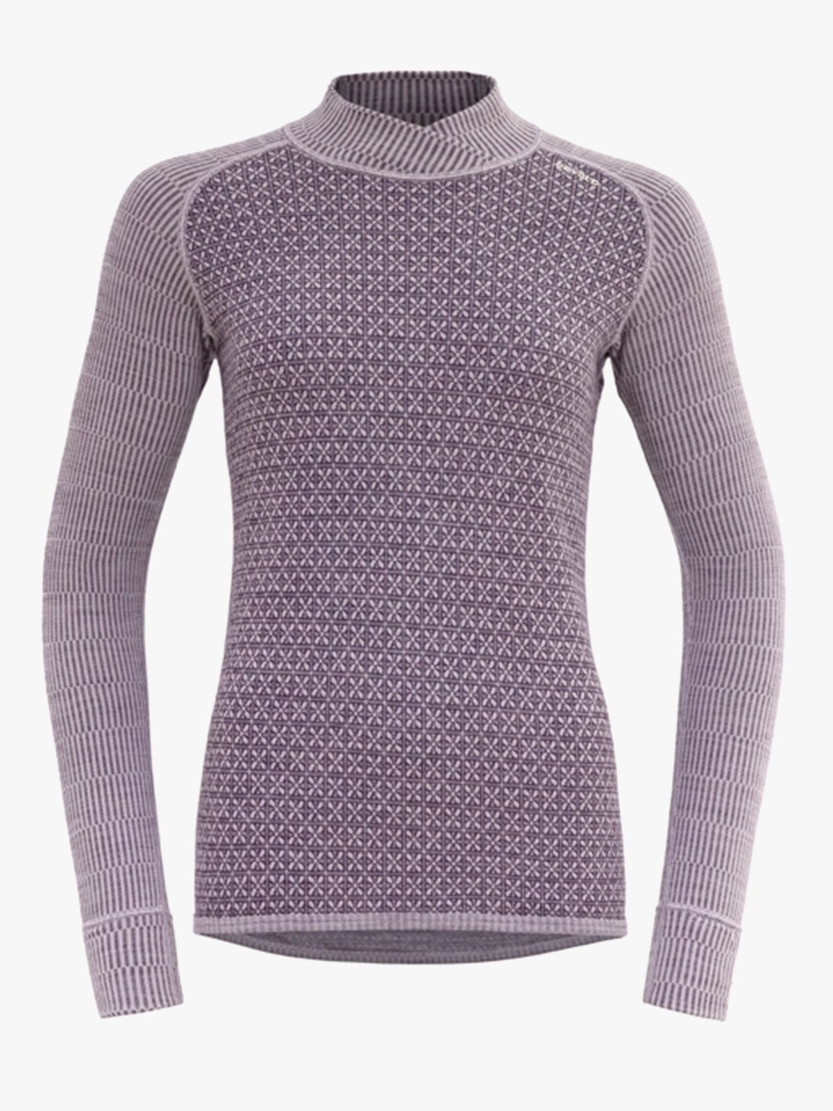 Devold Kvitegga Merino 230 Cross Neck Woman Lilla