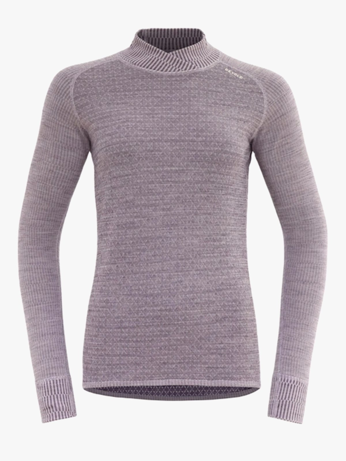 Devold Kvitegga Merino 230 Cross Neck Woman Lilla