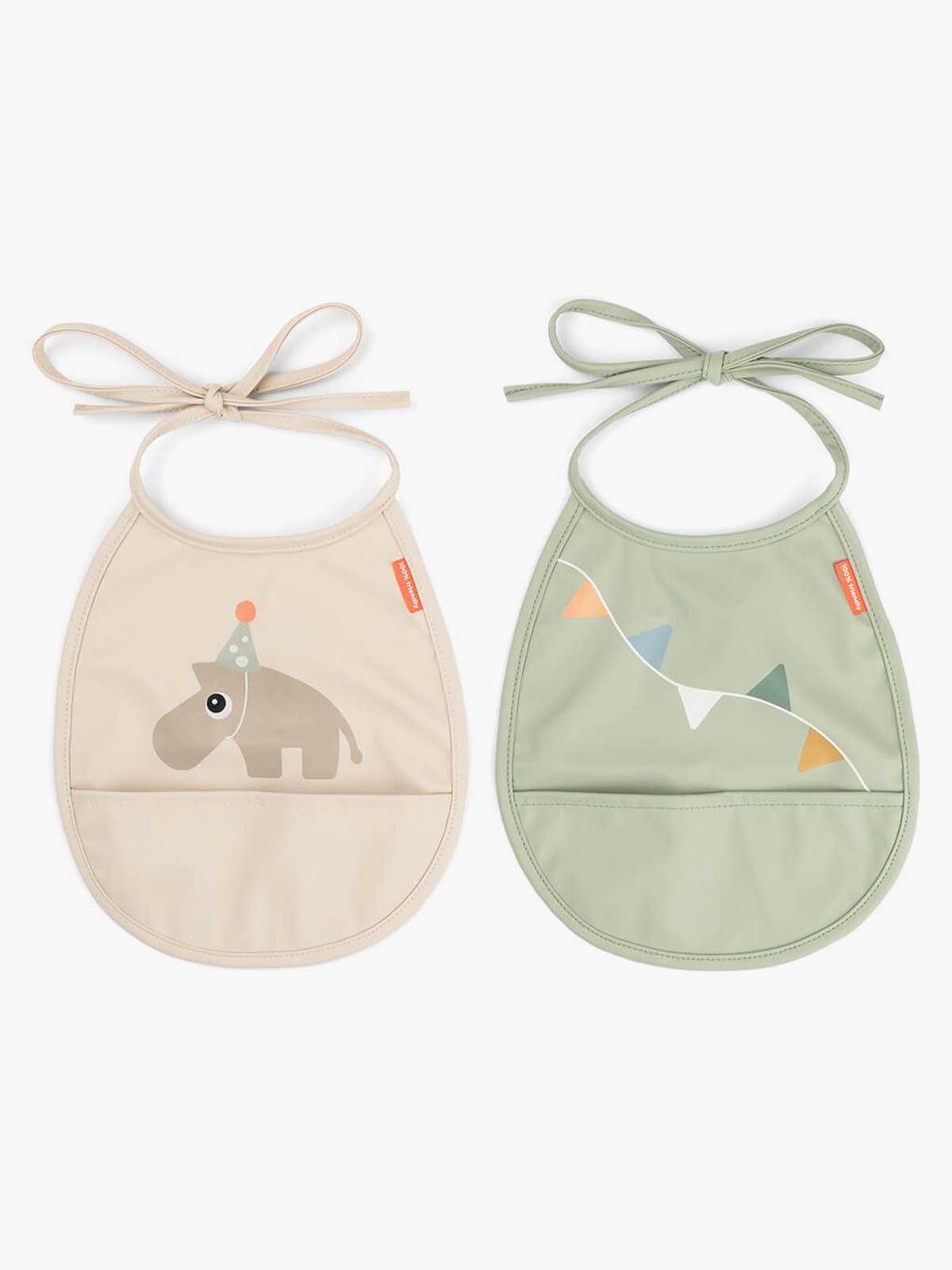 Done by Deer Tiny pocket bib 2-pack Celebration Sand
