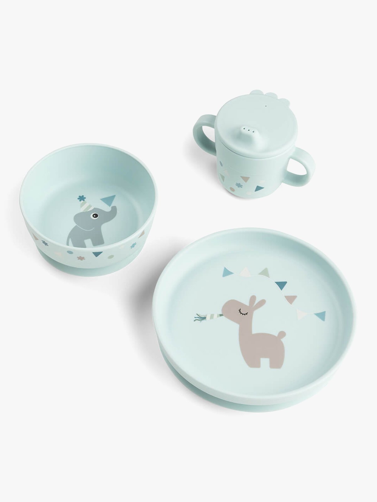Done by Deer Foodie dinner set w/suction Celebration Blue