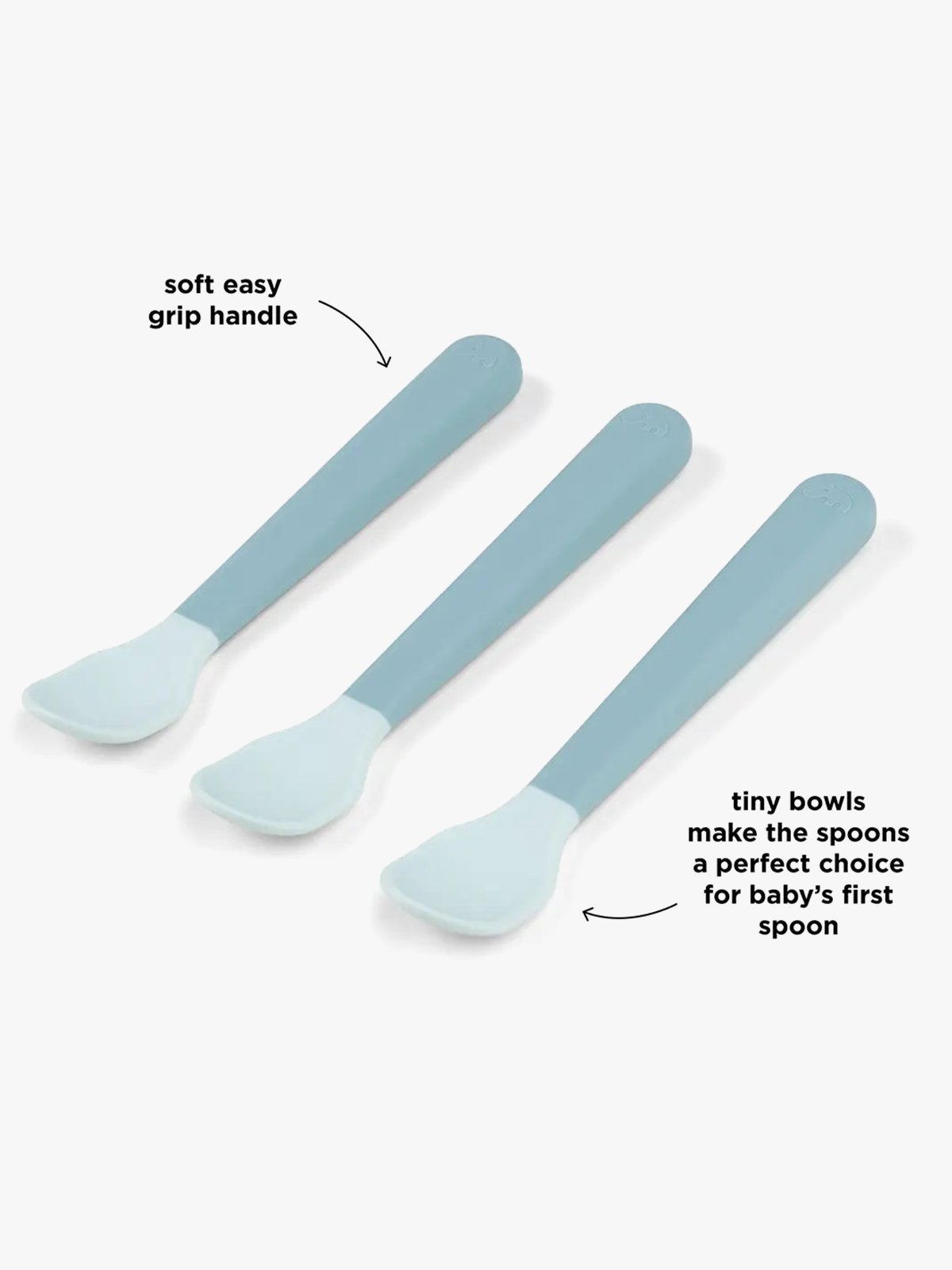 Done by Deer Foodie easy-grip baby spoon 3-pack Blue
