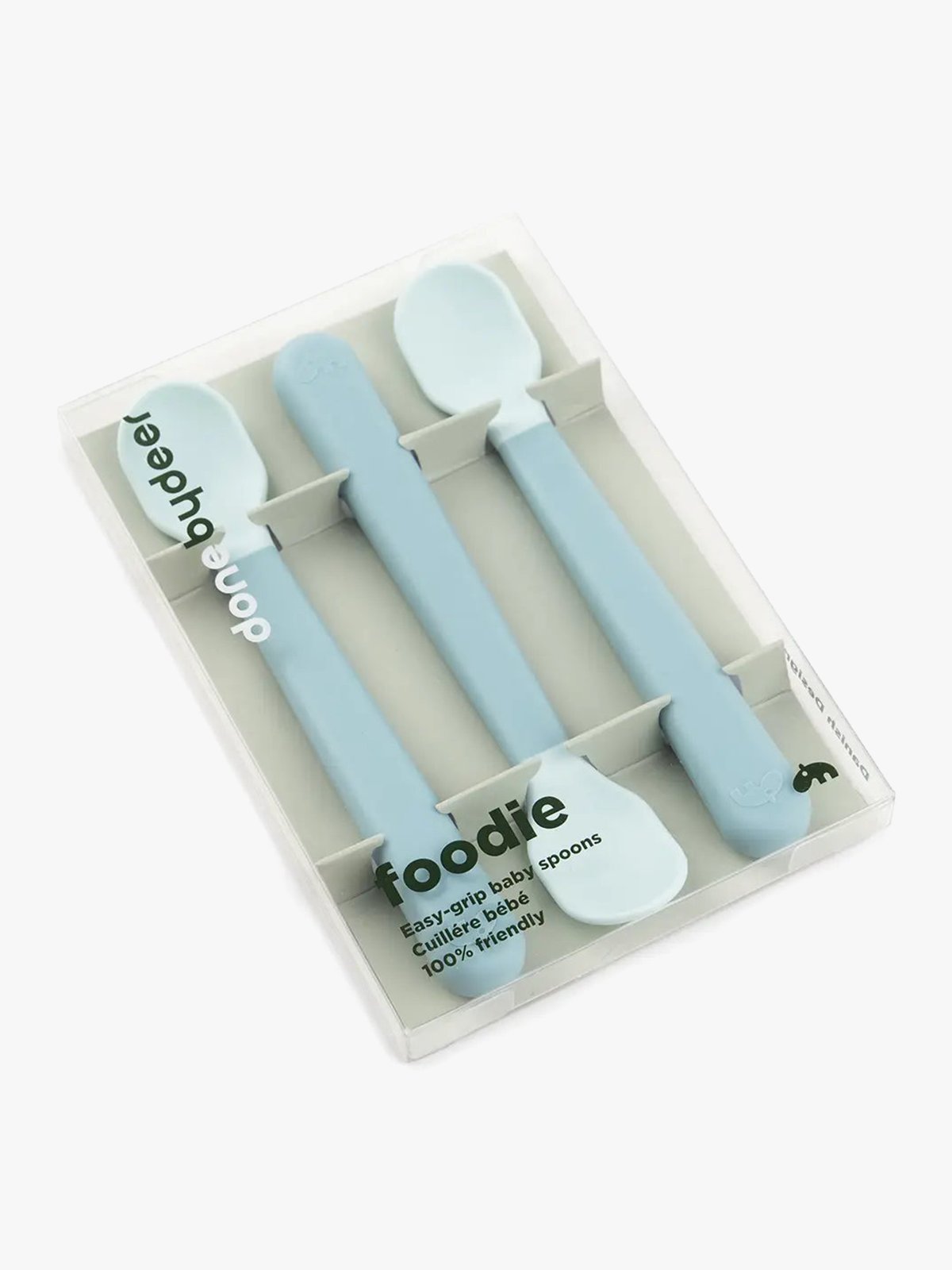 Done by Deer Foodie easy-grip baby spoon 3-pack Blue
