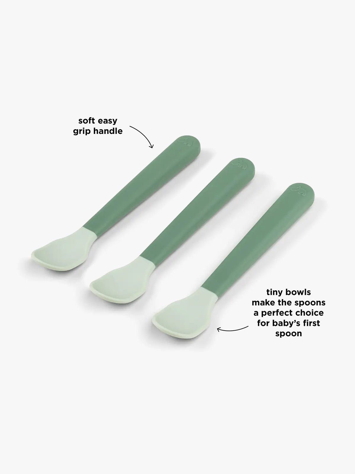 Done by Deer Foodie easy-grip baby spoon 3-pack Green