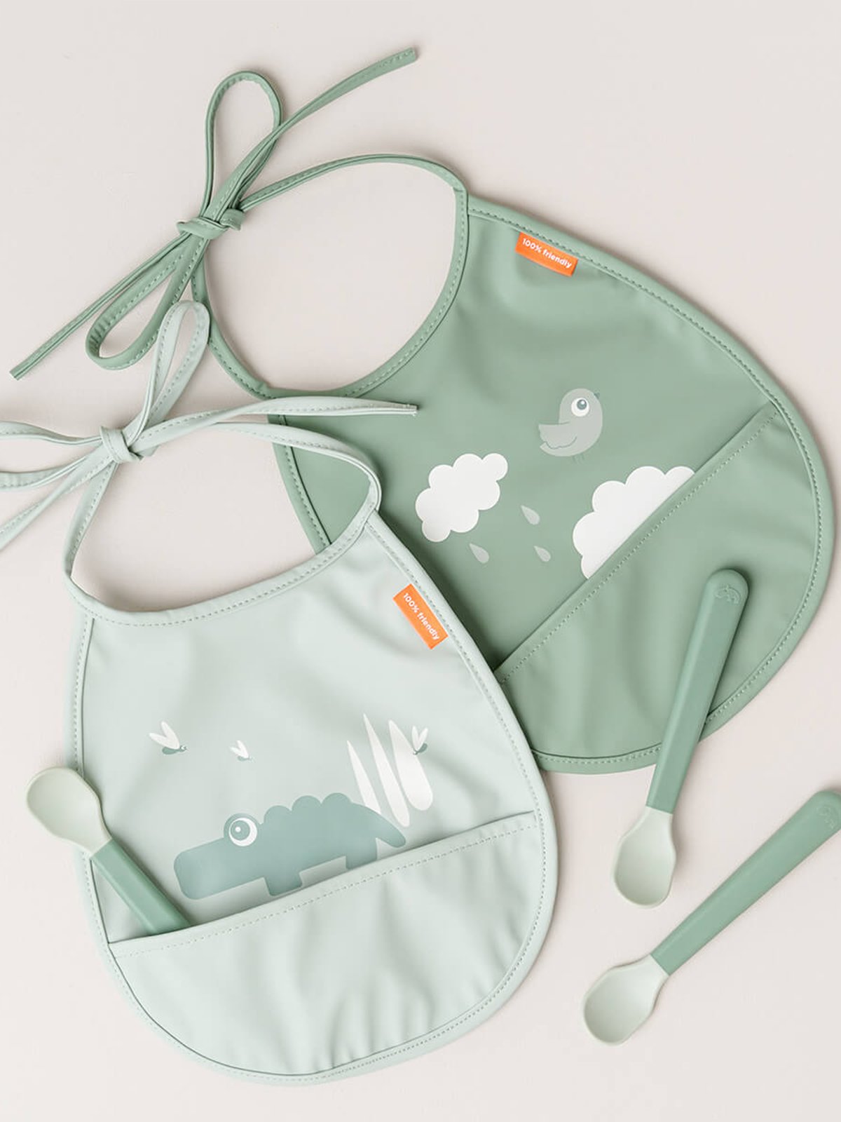 Done by Deer Foodie easy-grip baby spoon 3-pack Green