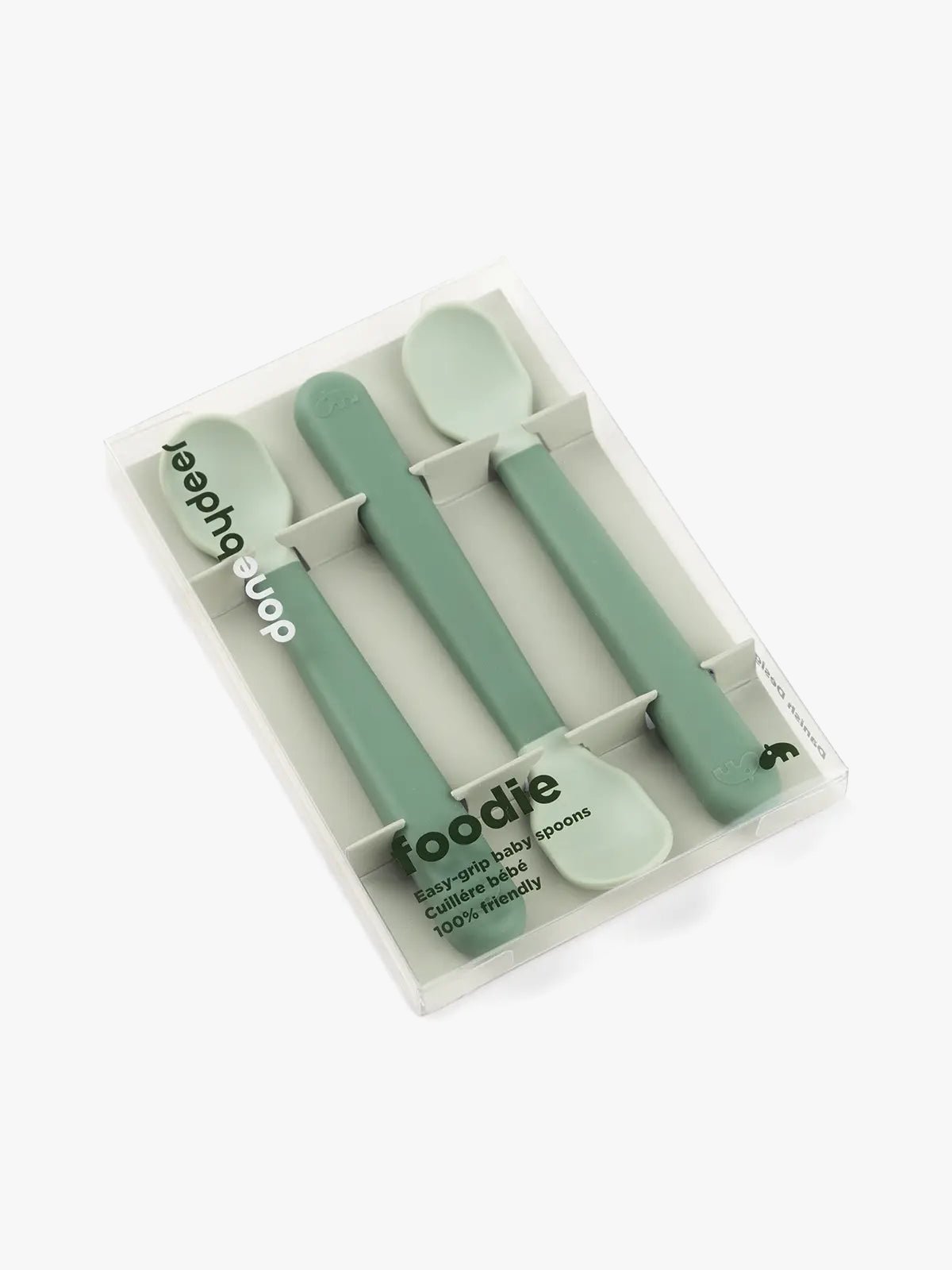 Done by Deer Foodie easy-grip baby spoon 3-pack Green