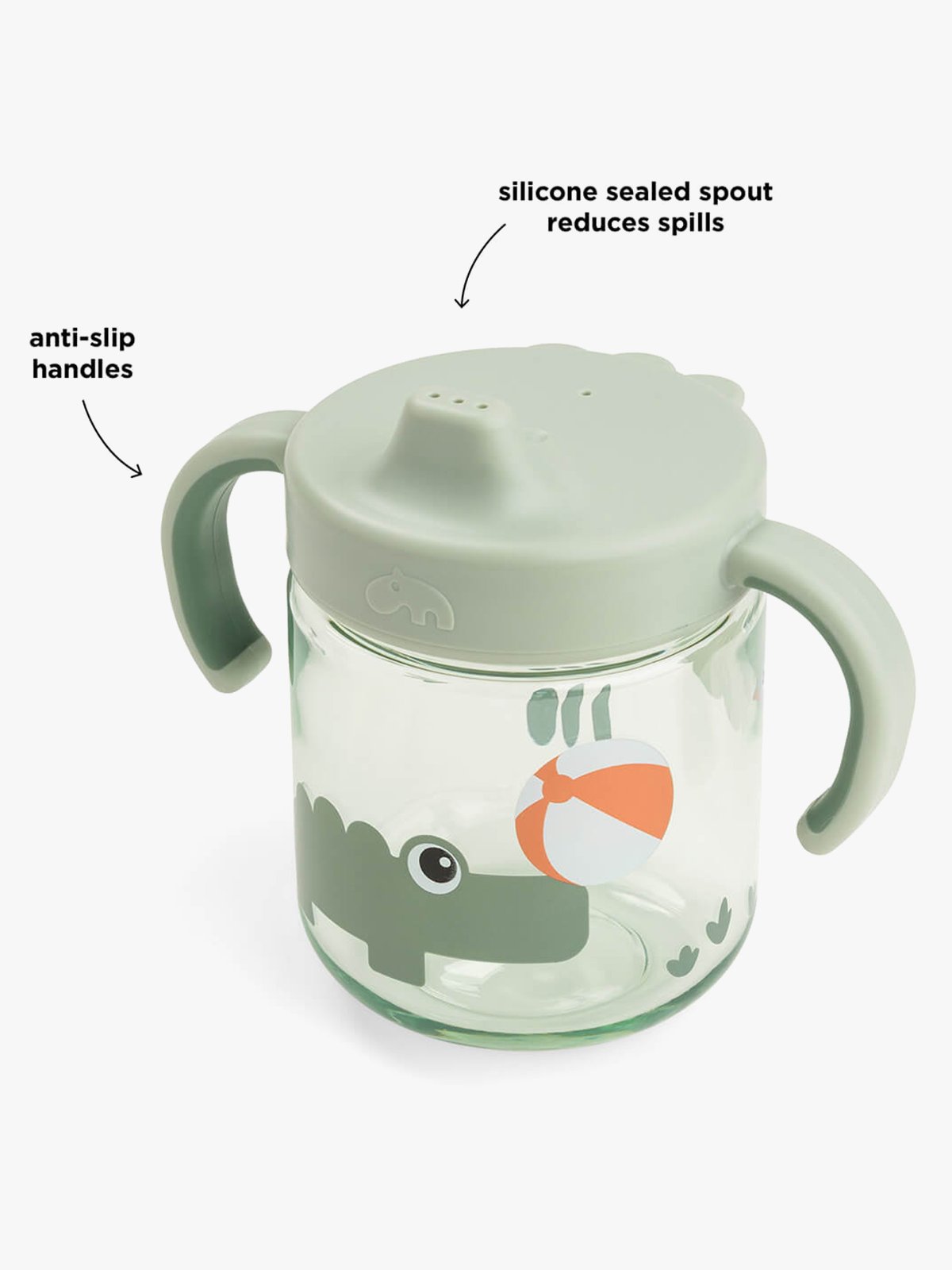 Done by Deer Learning spout cup 2-handle Playground Green