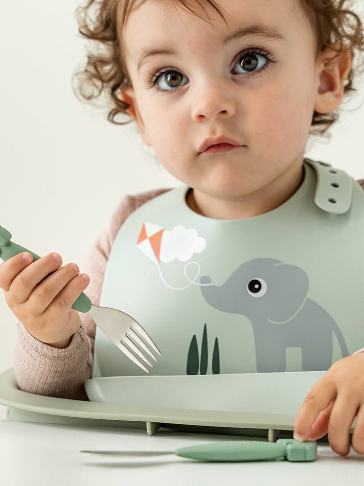 Done by Deer Silicone bib Playground Green