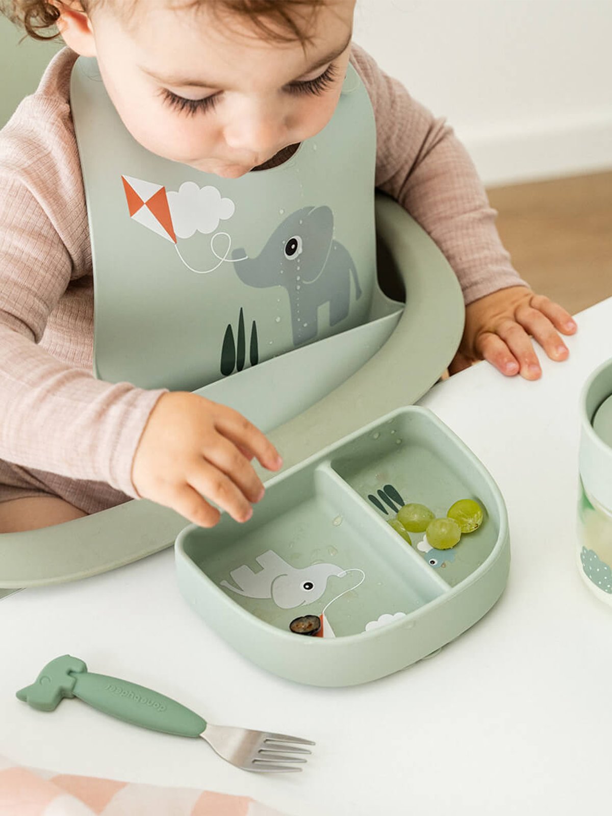 Done by Deer Silicone bib Playground Green