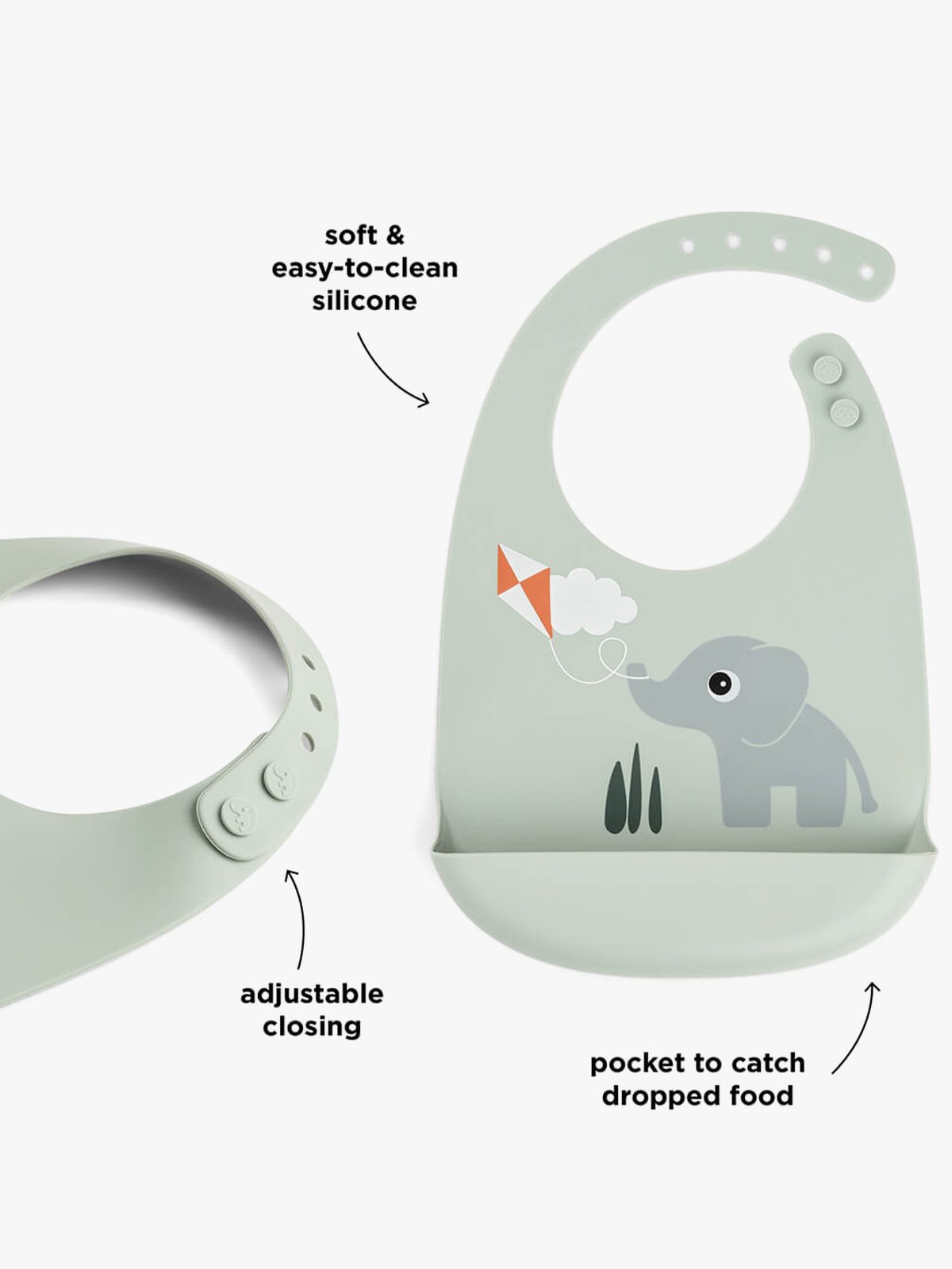 Done by Deer Silicone bib Playground Green
