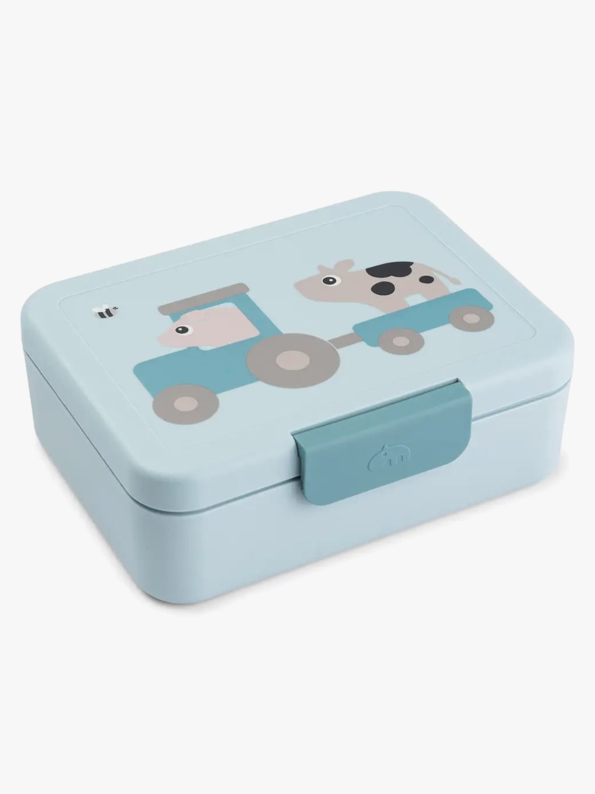 Done by Deer Lunch box w/divider Tiny farm Blue