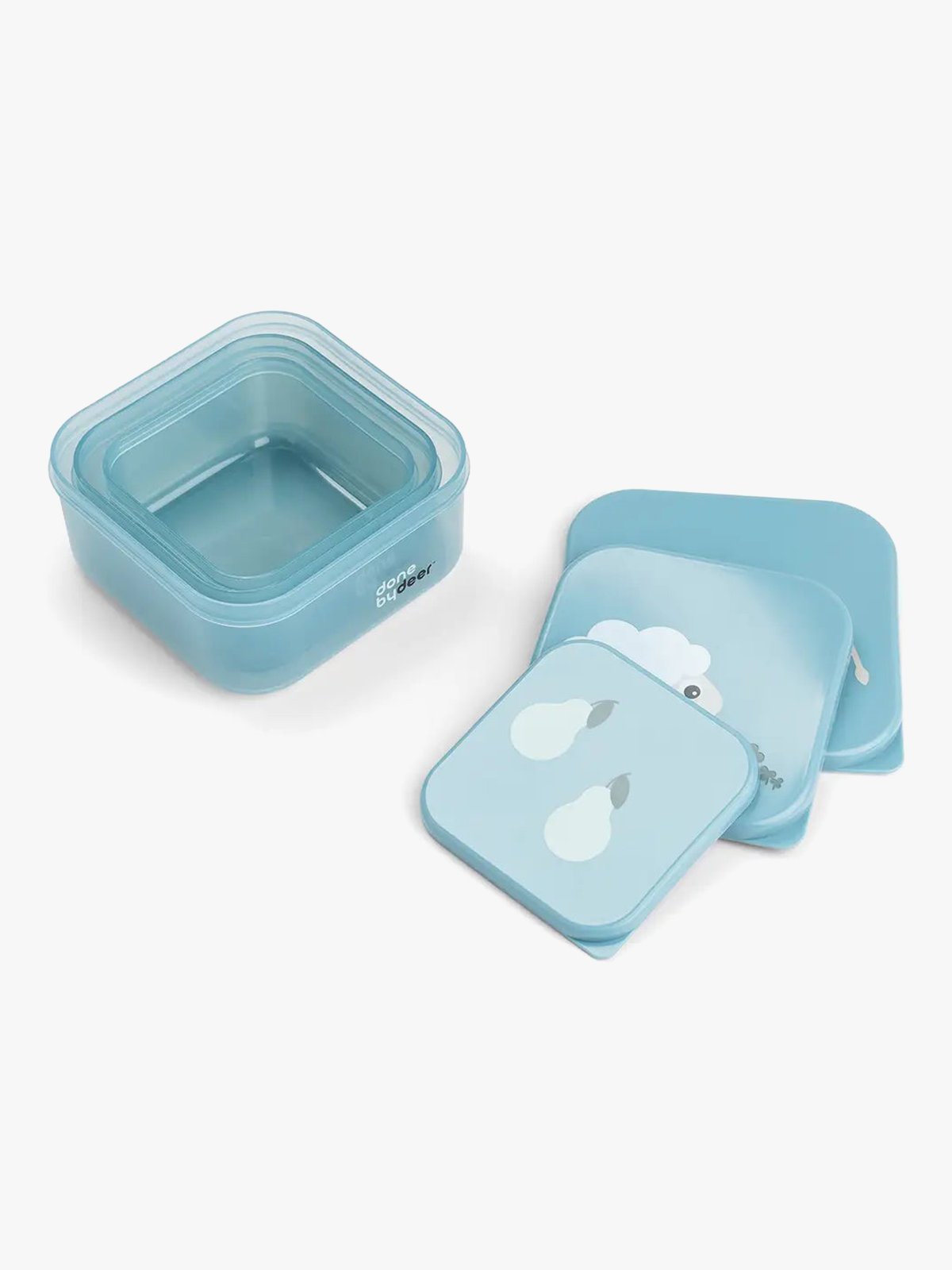 Done by Deer Snack box set 3 pcs Tiny farm Blue