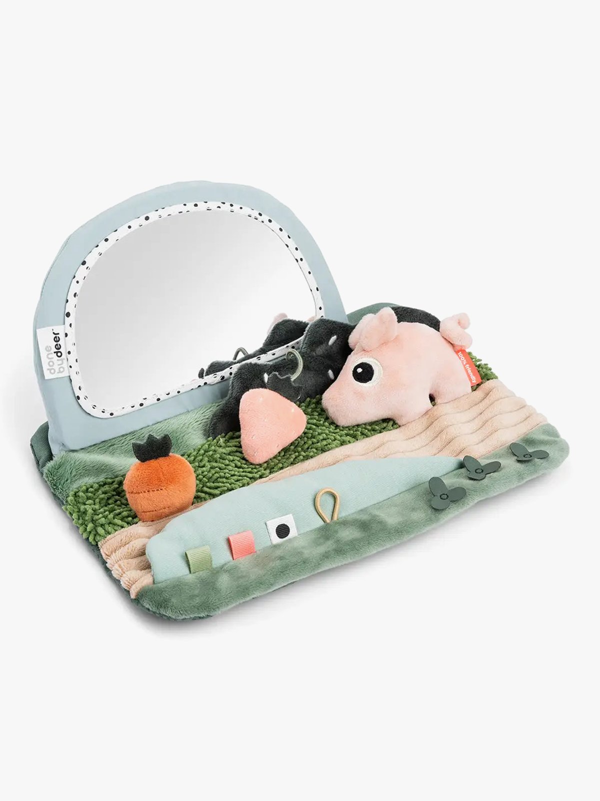 Done by Deer Tummy time sensory mirror Tiny farm Colour Mix