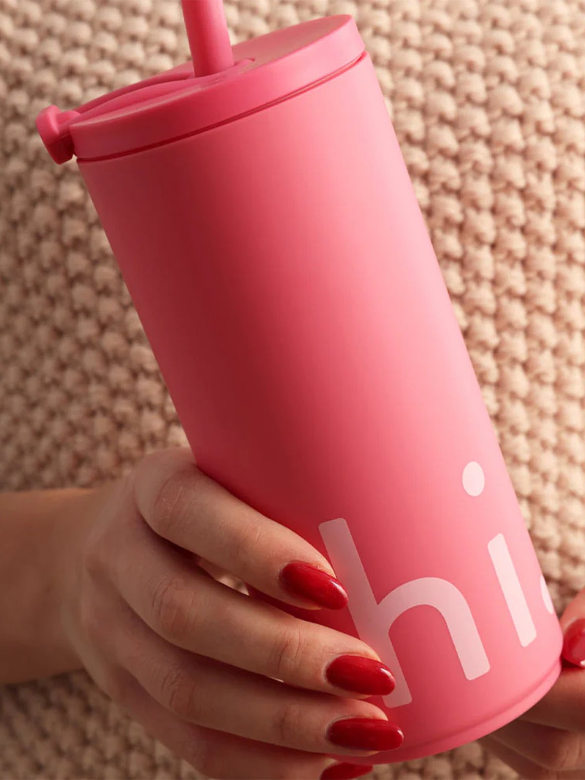 Design Letters Travel cup with straw 500ml with soft coating Chip