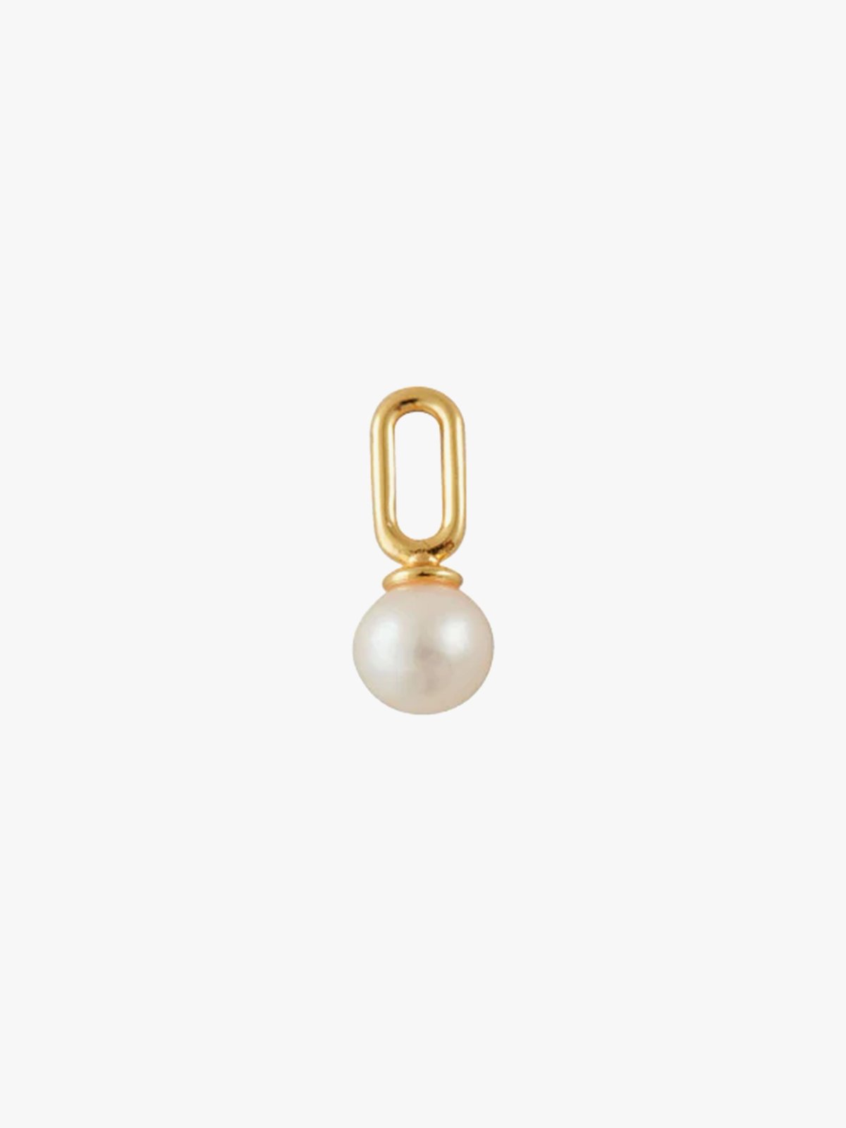 Design Letters Pearl Drop Charm 5mm Gold plated Gold