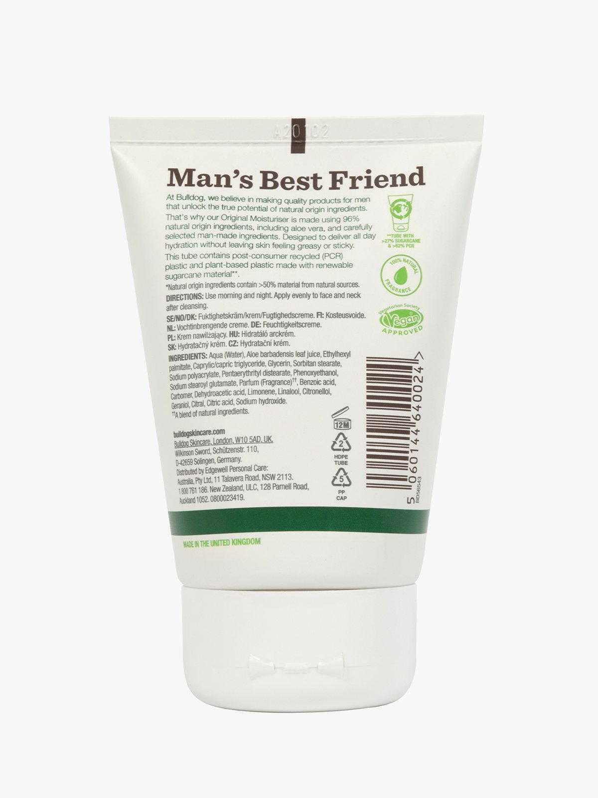 Bulldog Original Moisturiser 100 ml Hvit