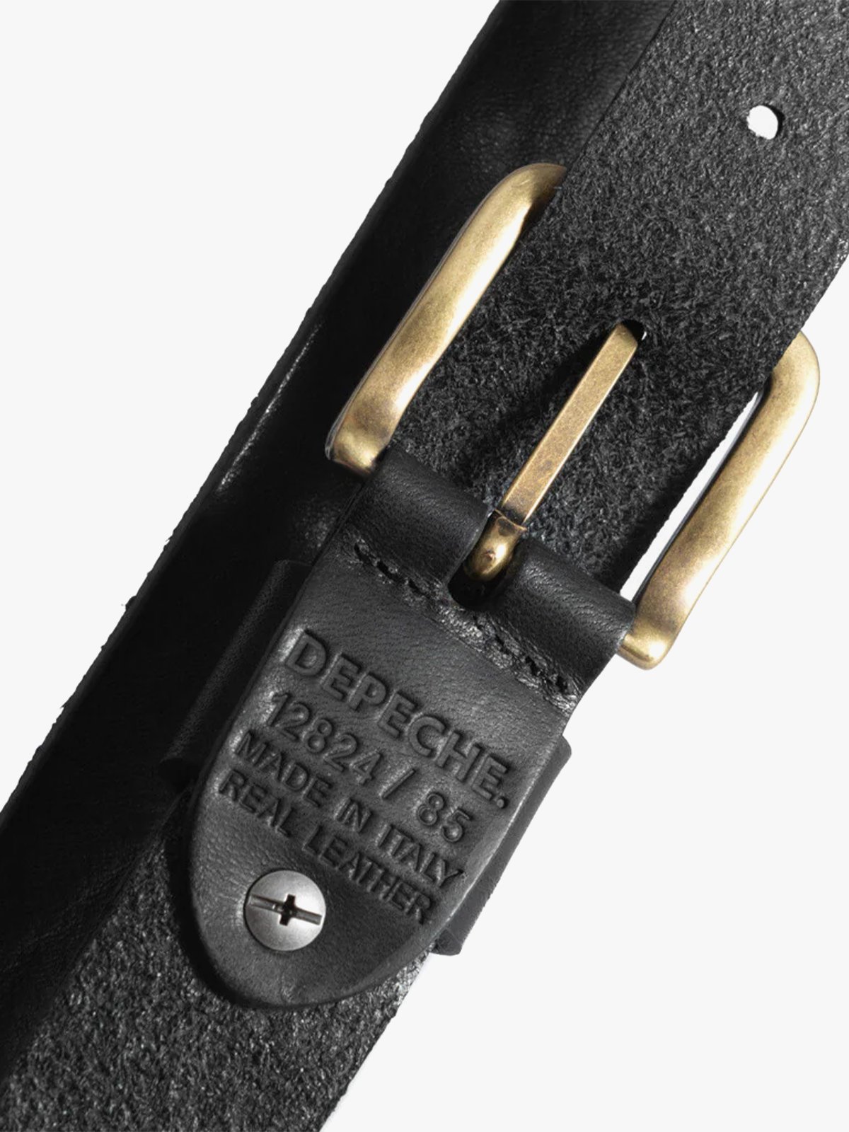 Depeche Jeans belt Black / Brass