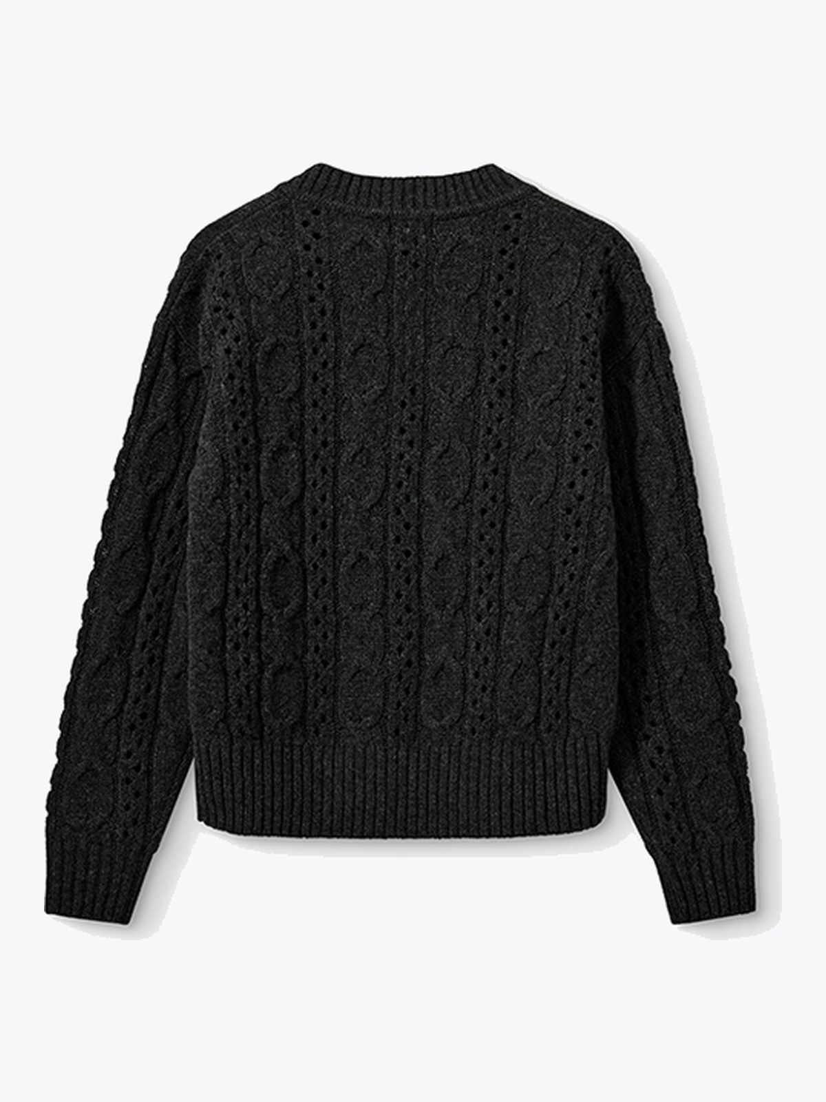 DESIGNERS REMIX Daze Cable V-neck Grå