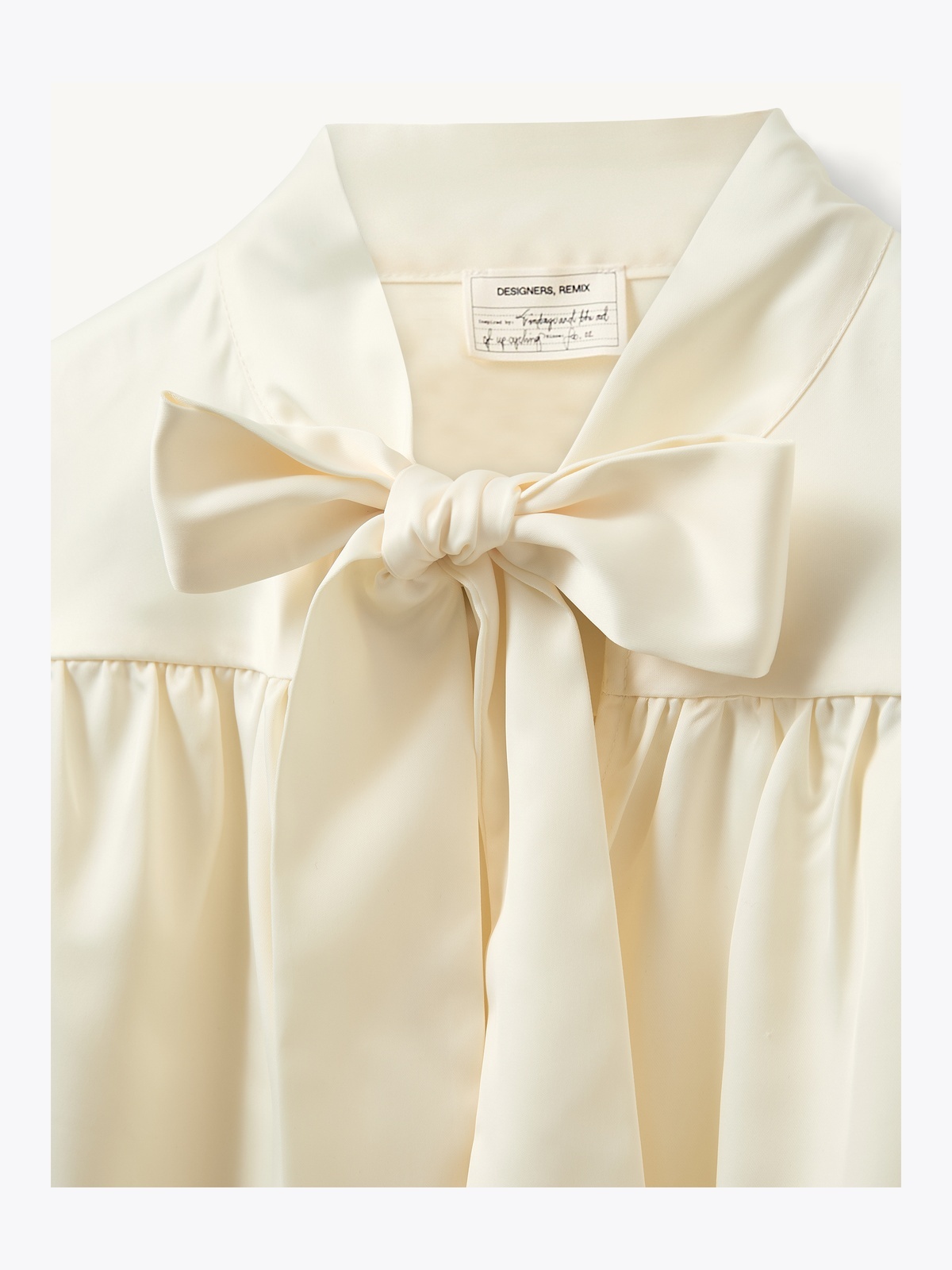 DESIGNERS REMIX Stella Bow Blouse Hvit