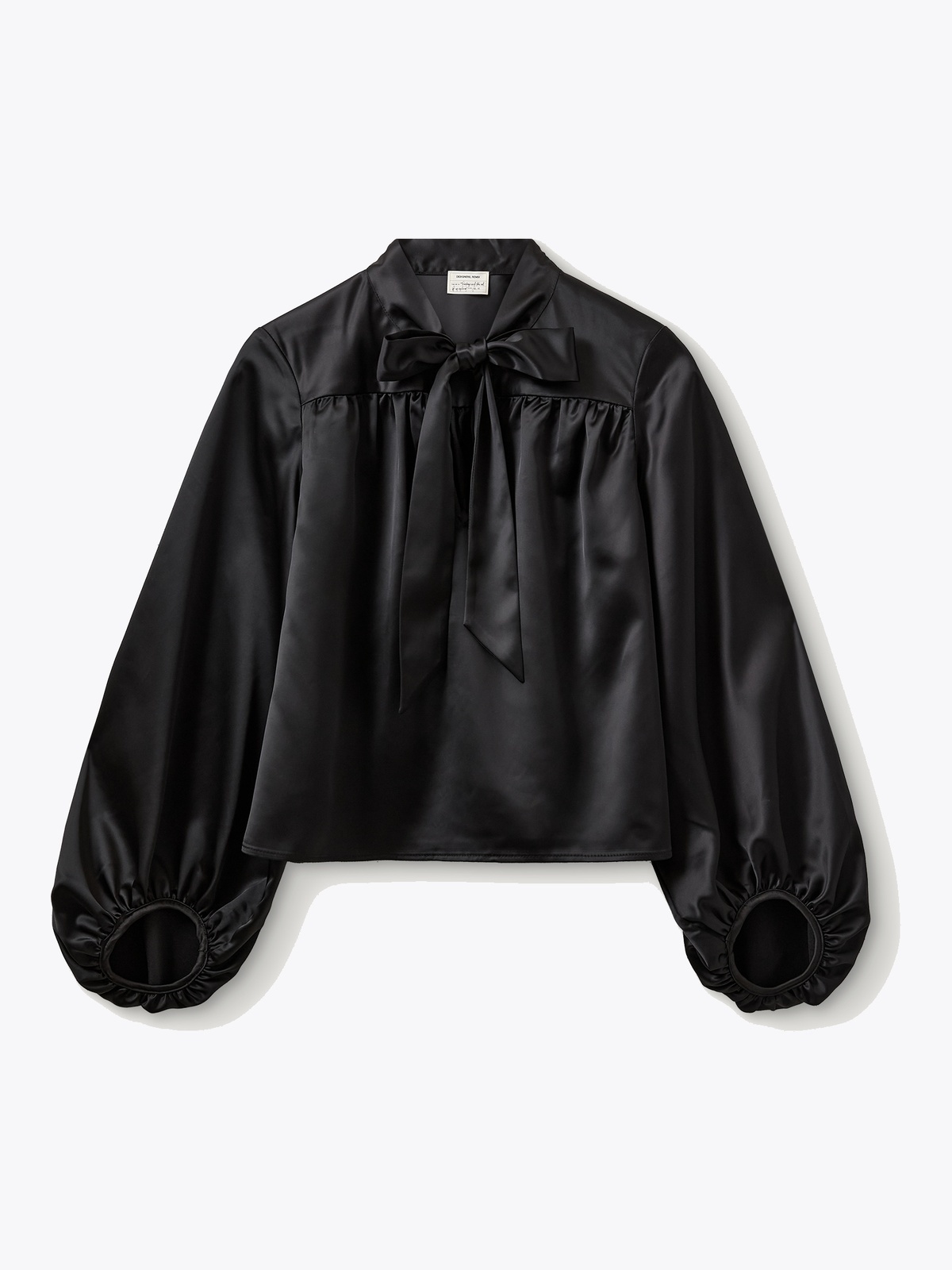 DESIGNERS REMIX Stella Bow Blouse Sort